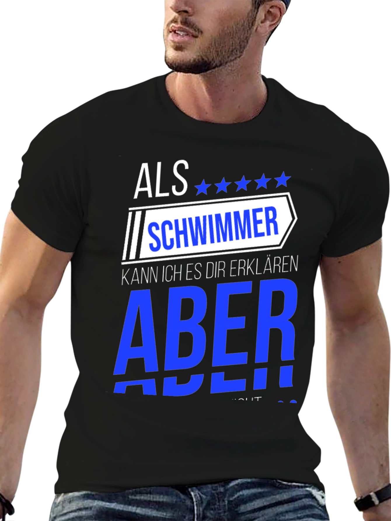 Black Funny Swimmer T-Shirt - Als Schwimmer view 6