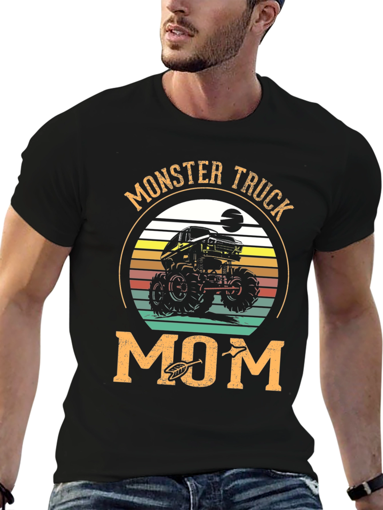 Black Monster Truck Mom T-Shirt - Off Road Graphic Tee view 6