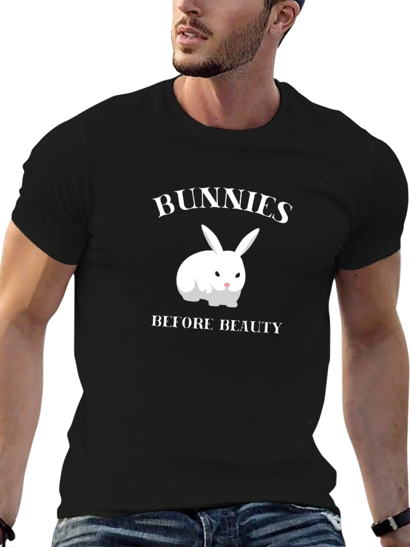 Black Bunnies Before Beauty Graphic T-Shirt view 6