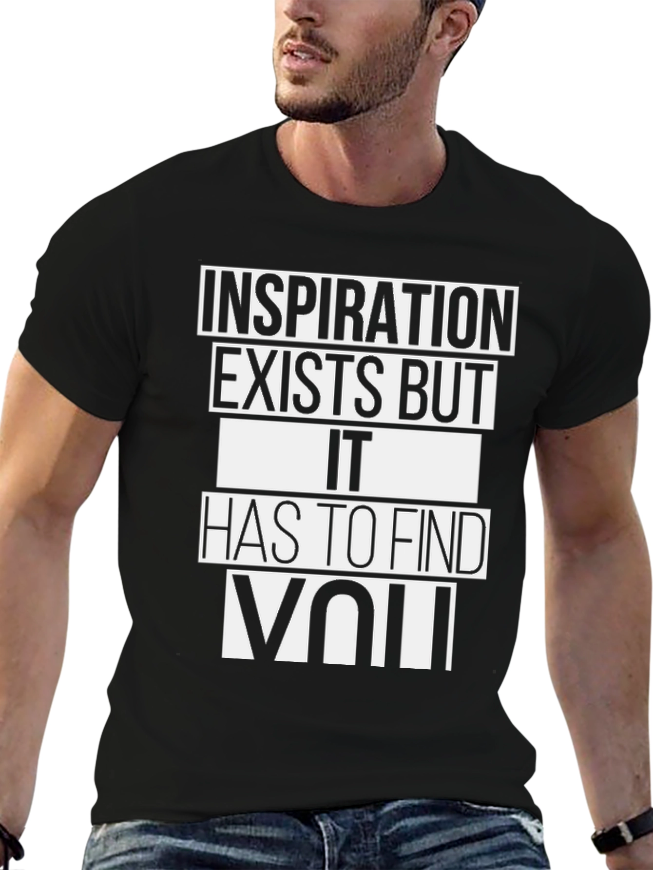 Black Inspiration Graphic Tee - Black Crew Neck view 6
