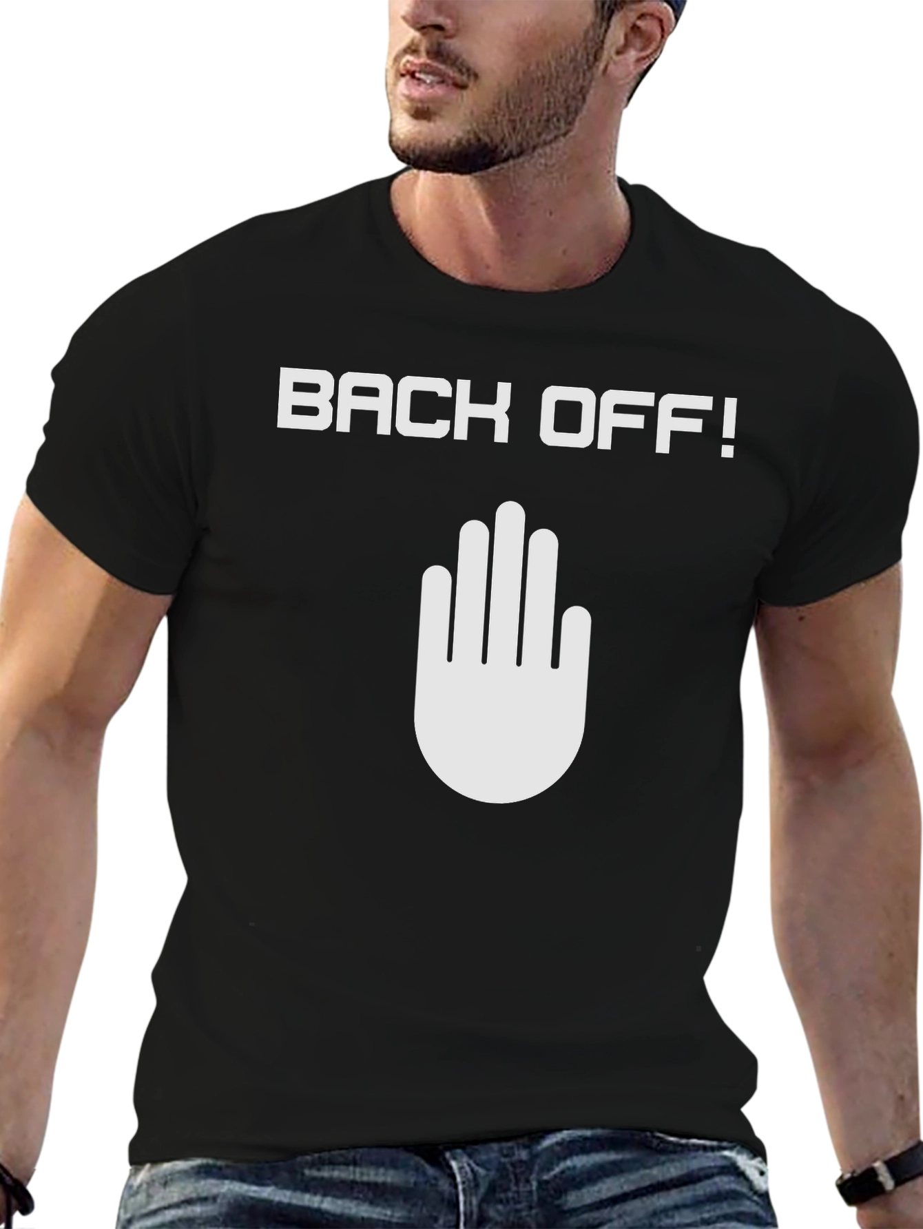 Black Back Off Graphic Tee - Cool & Casual view 6