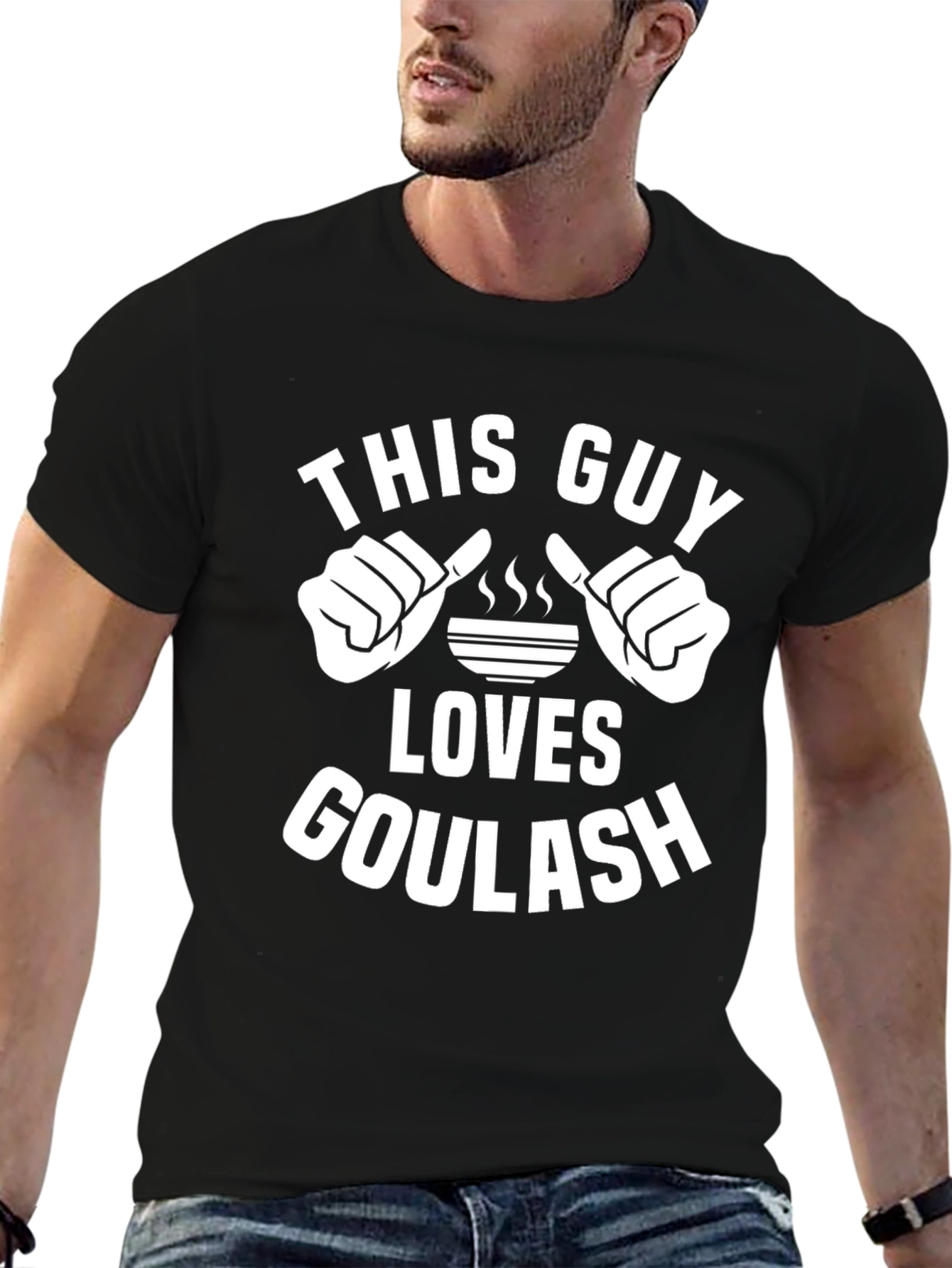 Black This Guy Loves Goulash T-Shirt - Funny Foodie Tee view 6