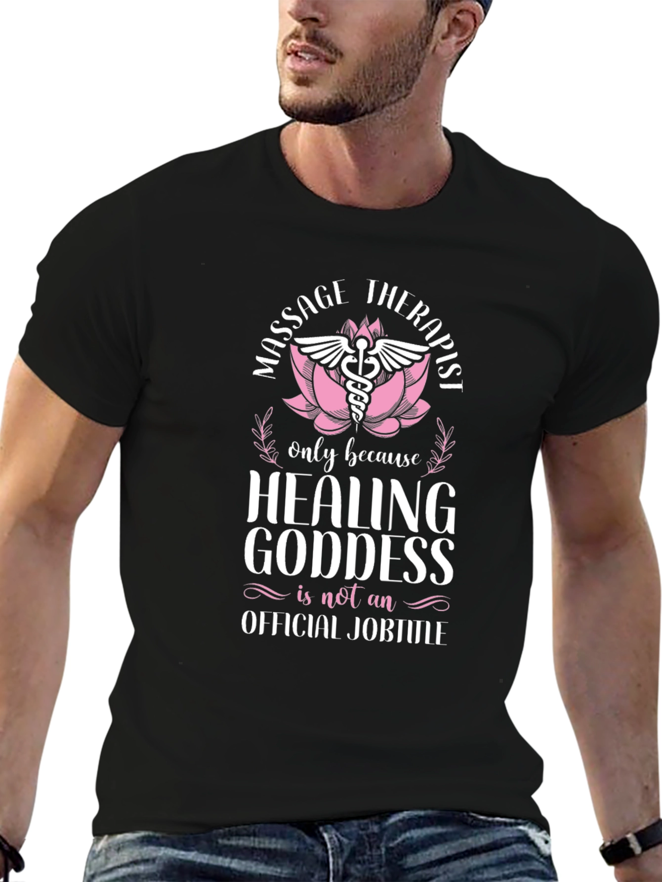 Black Massage Therapist Healing Goddess T-Shirt view 6