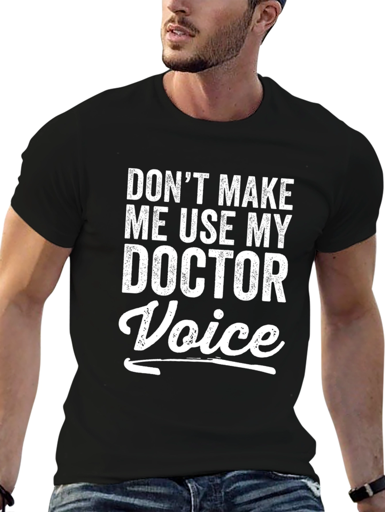 Black Doctor Voice T-Shirt - Funny Medical Humor Tee view 6