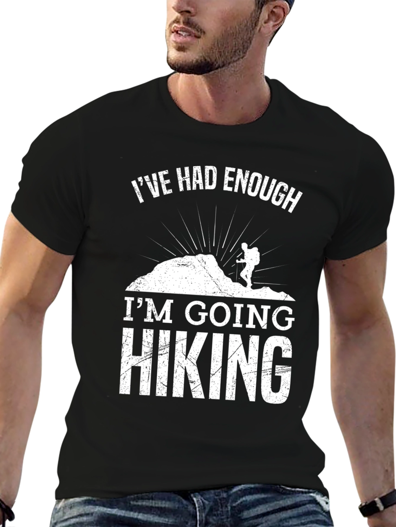 Black Hiking T-Shirt - I've Had Enough, I'm Going Hiking view 6