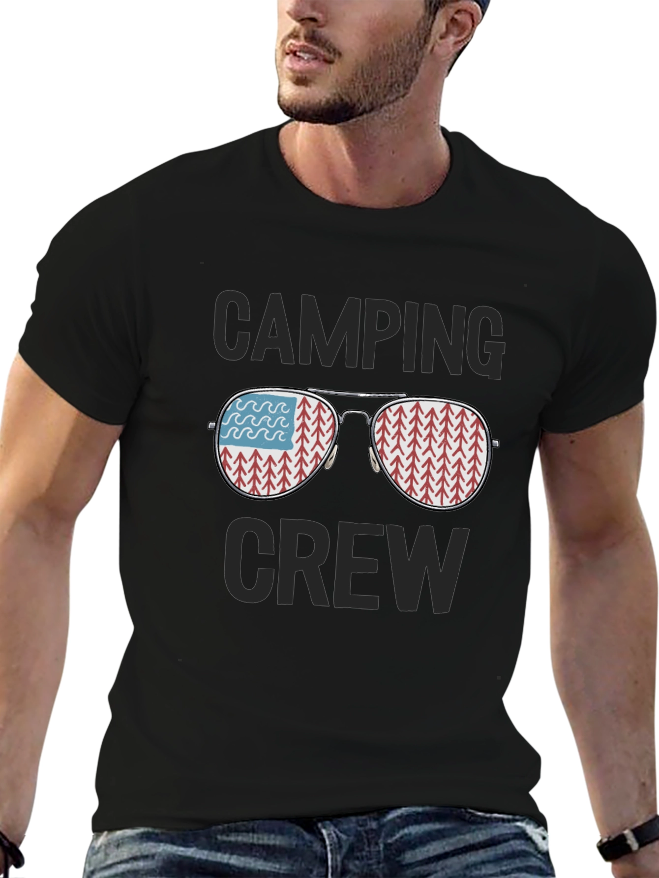 Black Camping Crew Graphic T-Shirt - Adventure Ready view 6