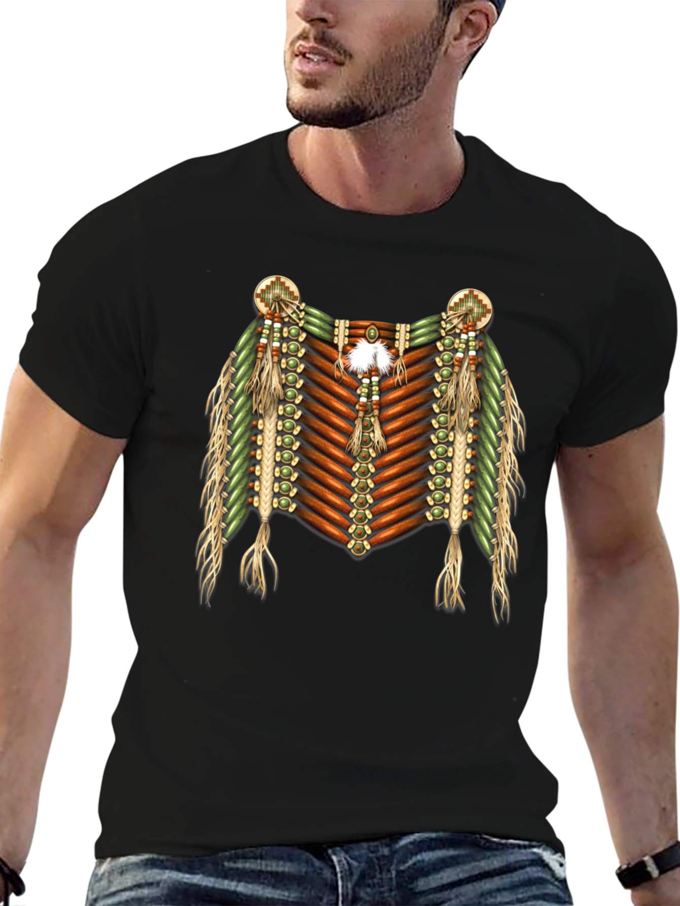 Black Native American Inspired Graphic Tee view 6