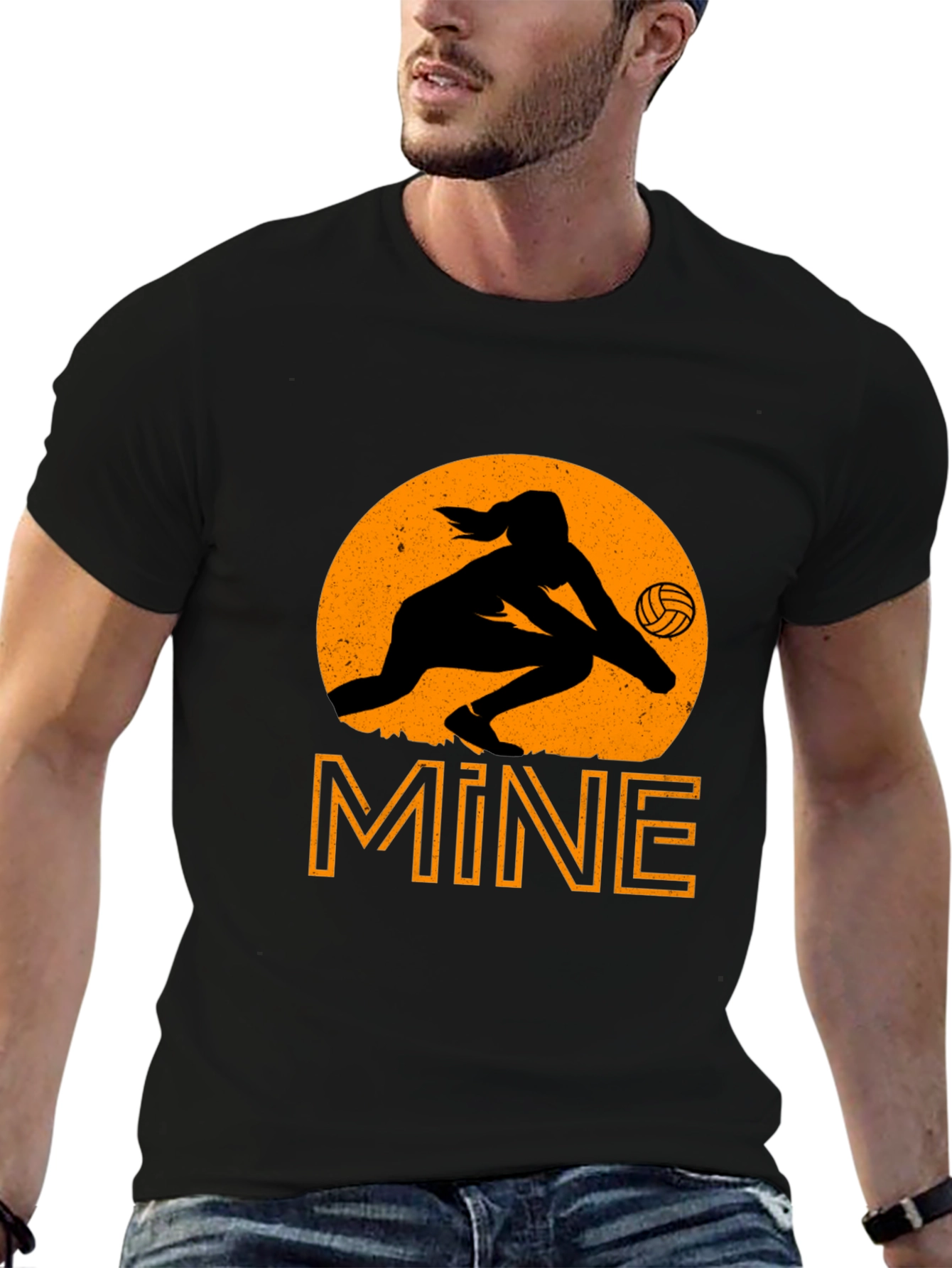 Volleyball Mine T-Shirt - Black Graphic Tee - 6