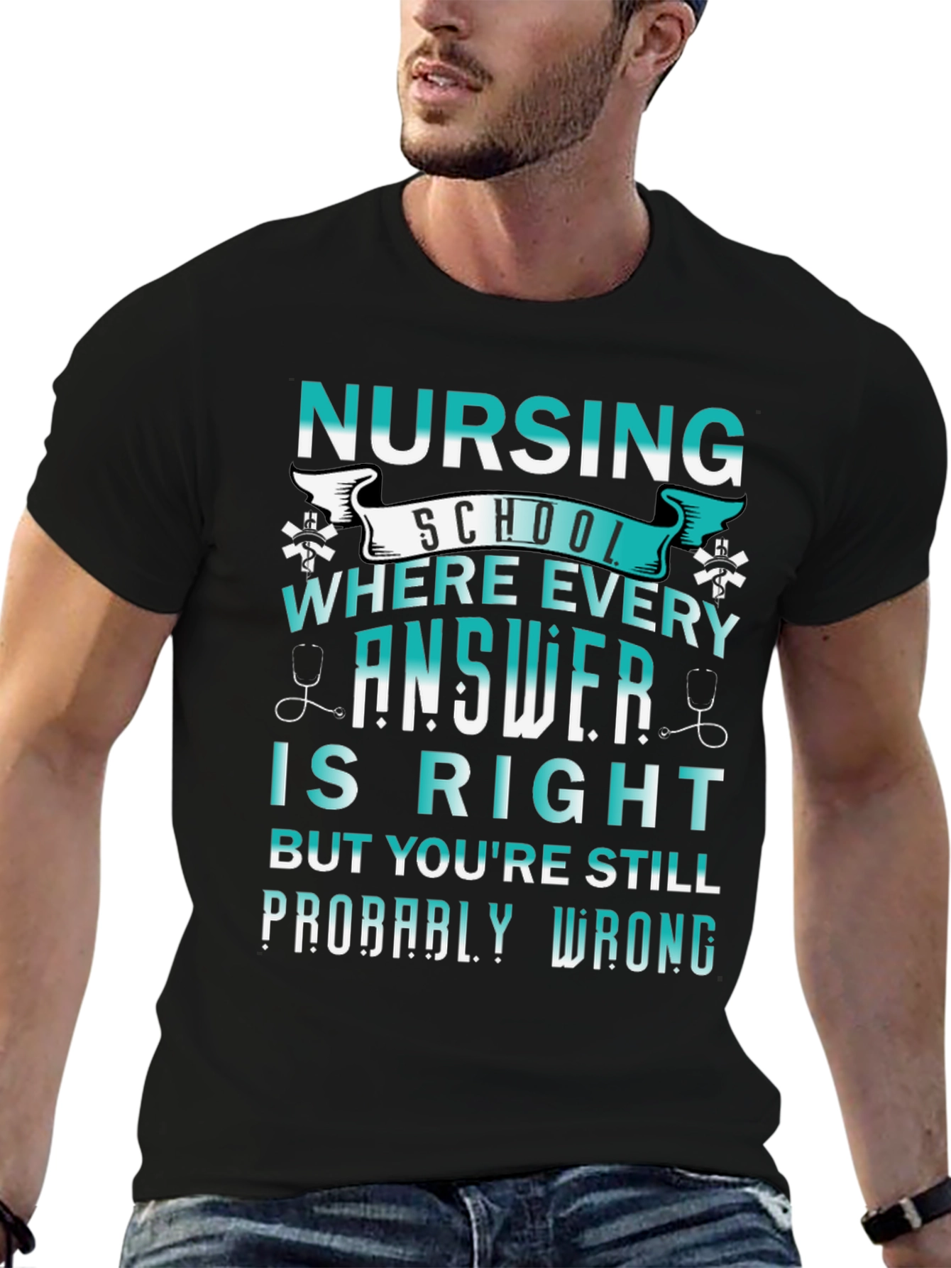Black Nursing School: Every Answer Is Right Tee view 6