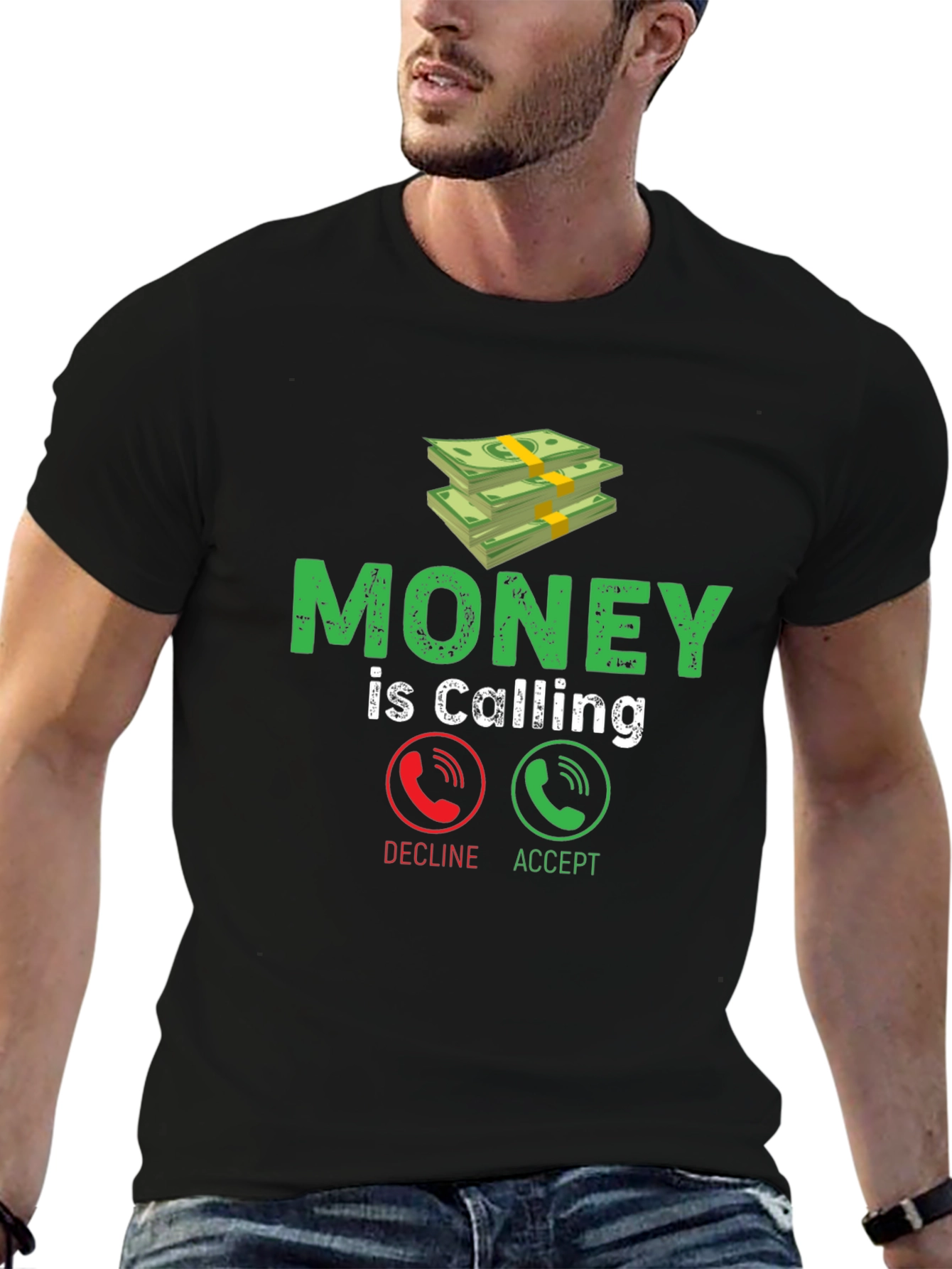 Black Money is Calling Graphic Tee view 6