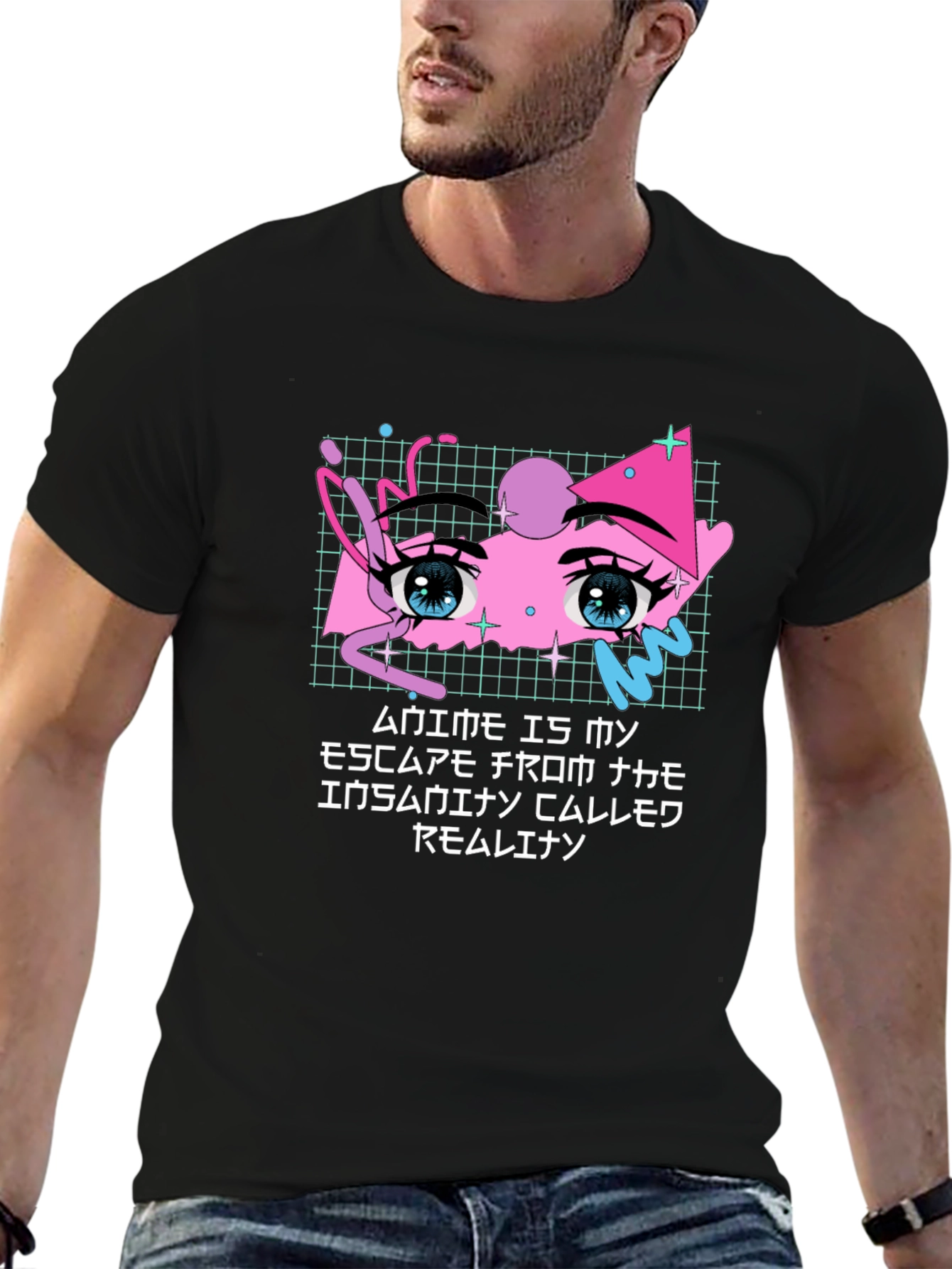 Black Anime Escape T-Shirt view 6