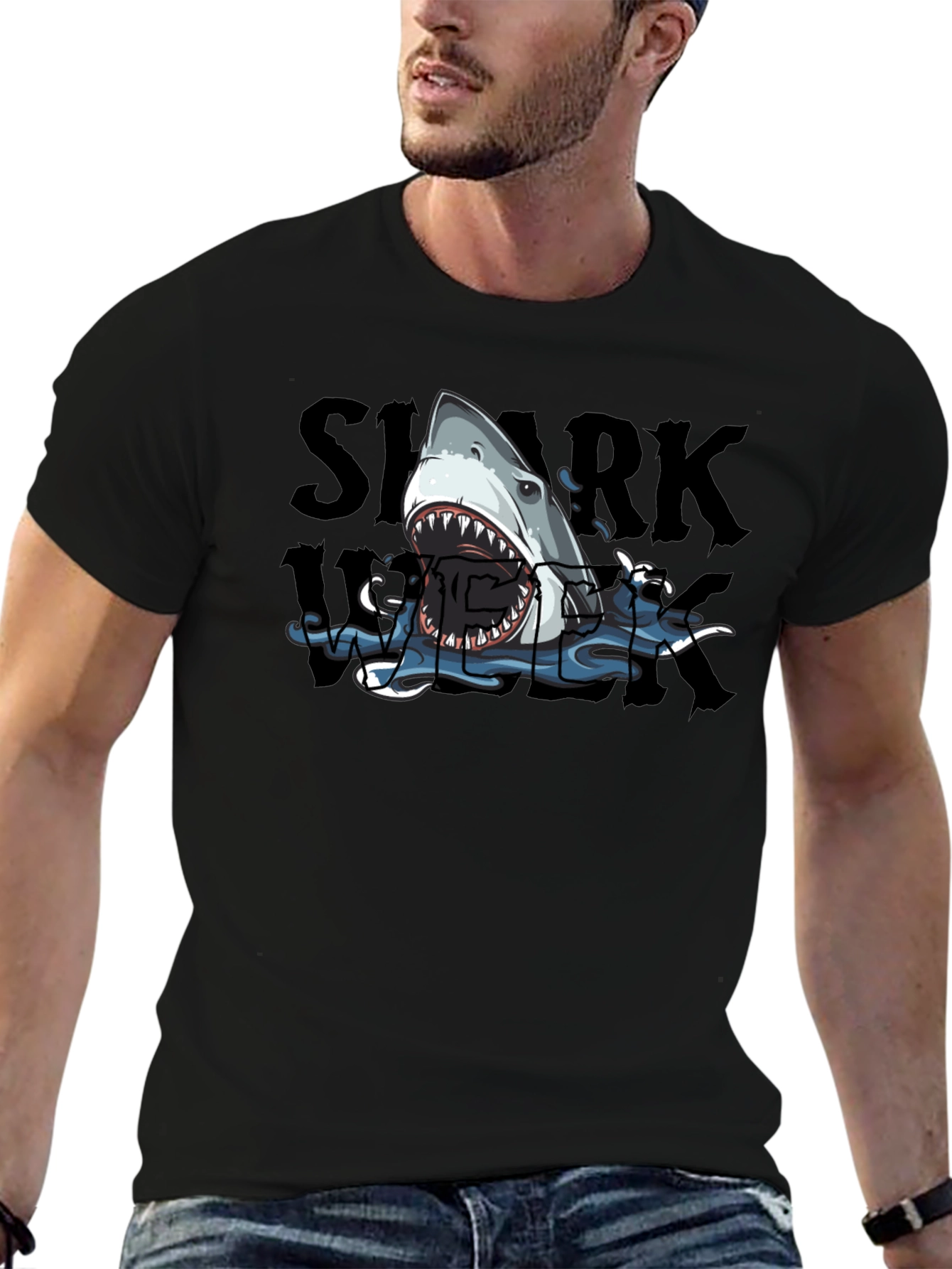 Black Shark Week Graphic Print Tee view 6