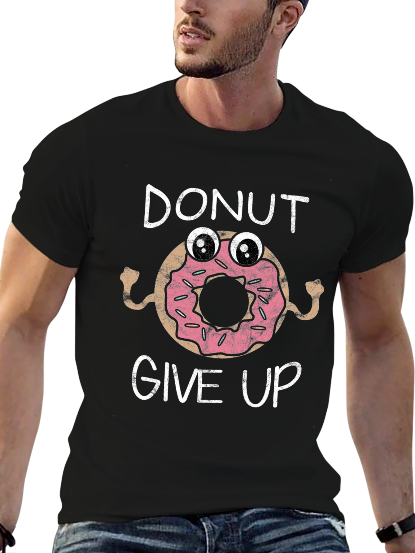 Black Donut Give Up Graphic Tee view 6
