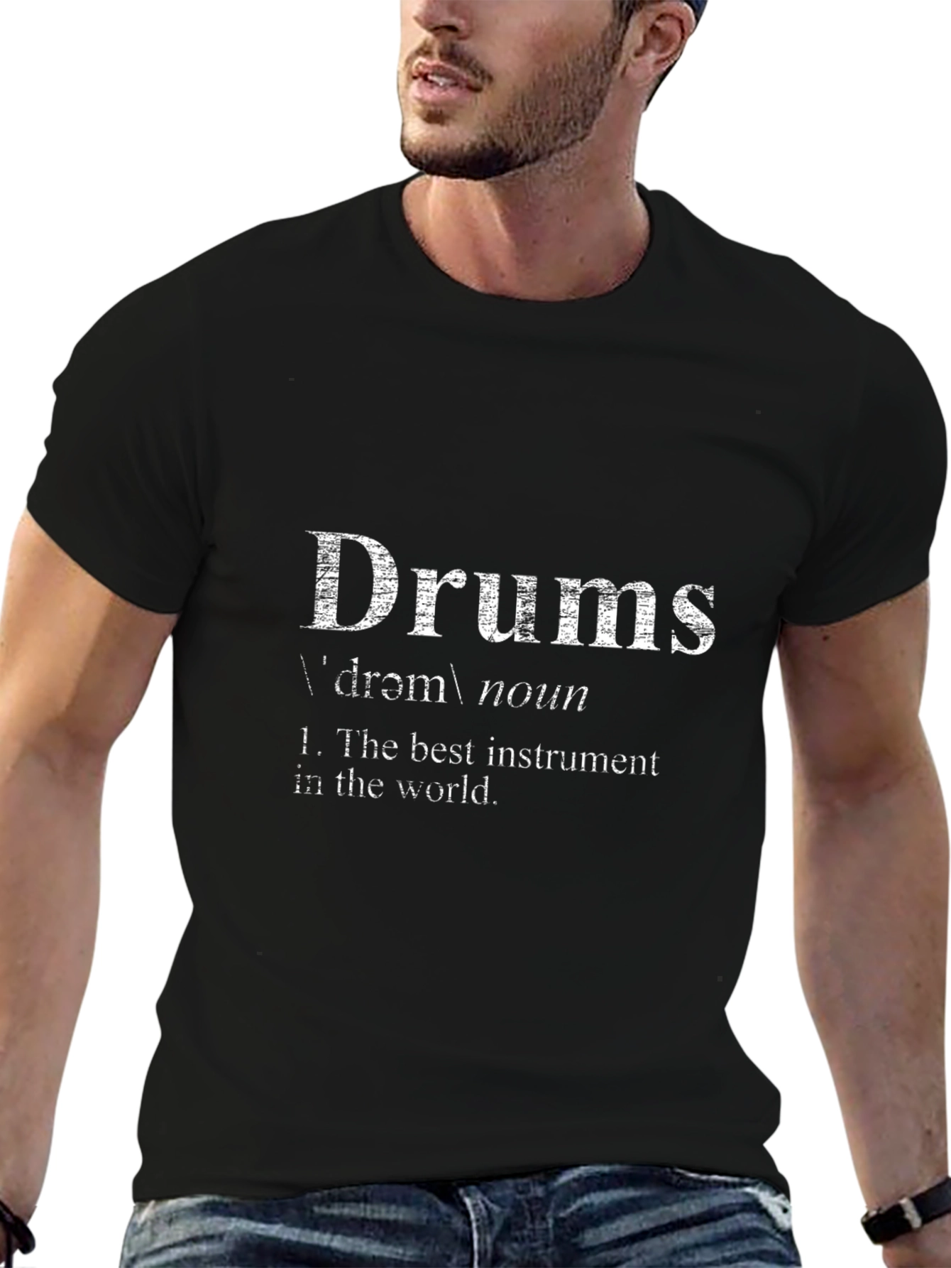 Black Drums Definition T-Shirt - Musician's Humor Tee view 6