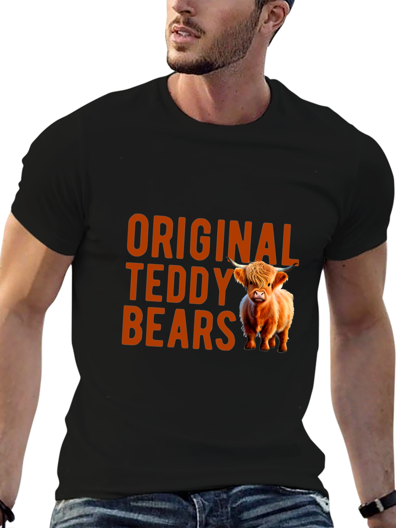 Black Original Teddy Bears Novelty Graphic T-Shirt view 6