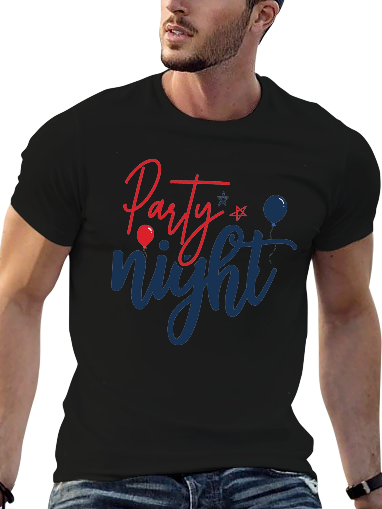 Black Party Night Graphic Print T-Shirt view 6