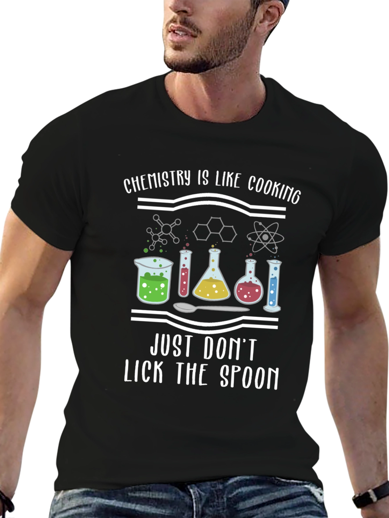 Black Chemistry Cooking T-Shirt - Funny Science Tee view 6