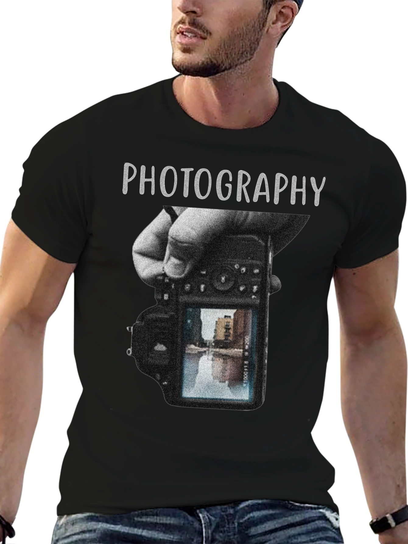 Black Photography Graphic Tee - Camera Enthusiast Shirt view 6