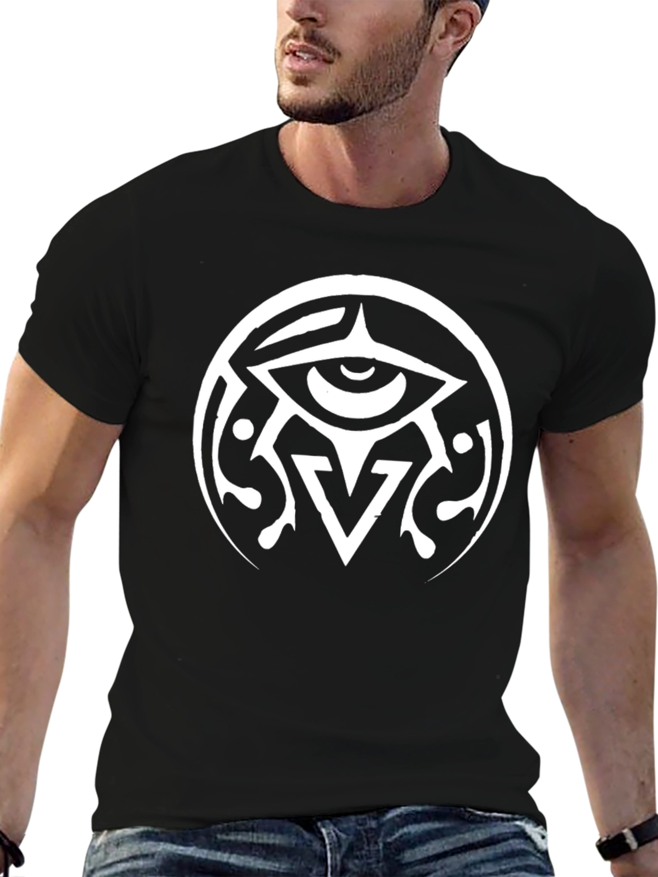 Black Eye Symbol Graphic Black T-Shirt view 6
