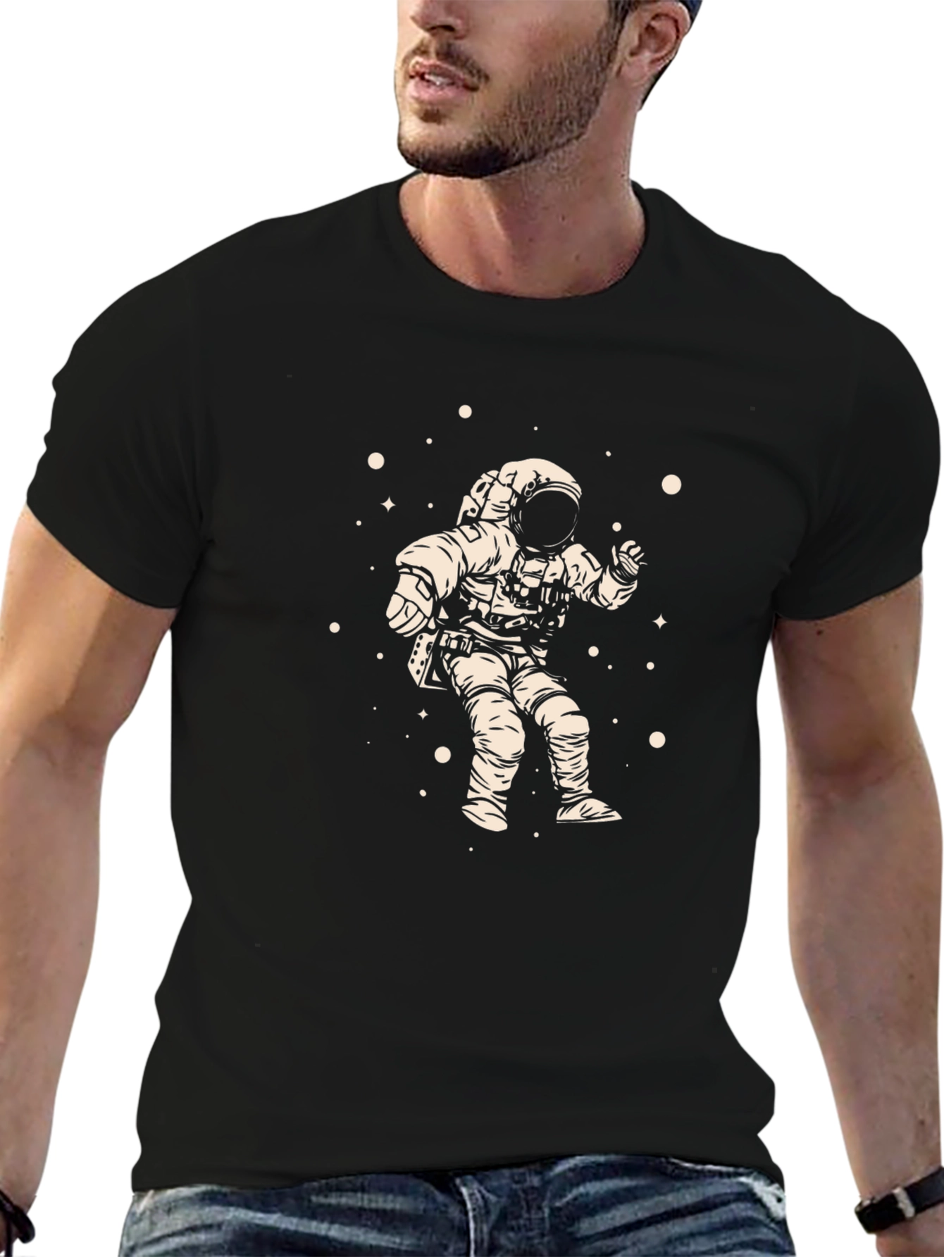 Black Astronaut Graphic Black Tee - Explore the Universe view 6