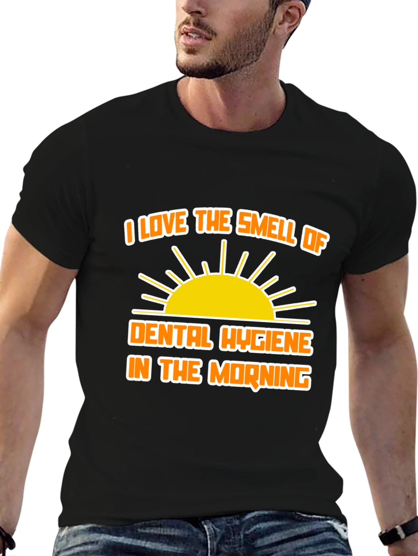 Black Dental Hygiene Morning Smell T-Shirt view 6