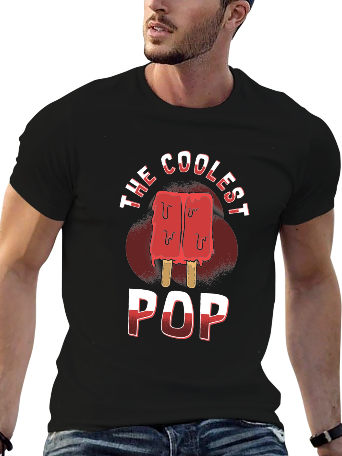 Black Coolest Pop Graphic T-Shirt Father's Day Gift view 6