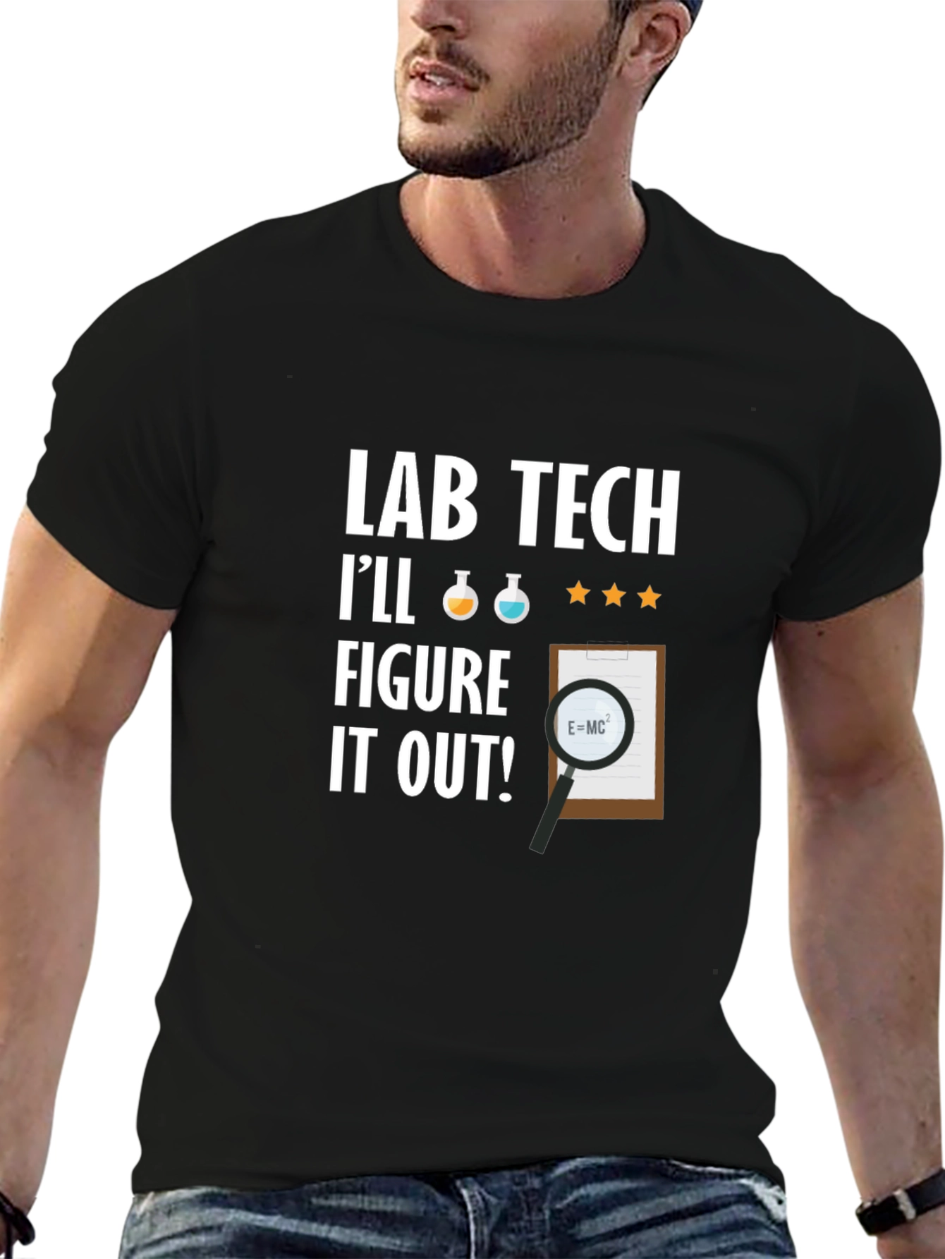 Black Lab Tech I'll Figure it Out! T-Shirt view 6