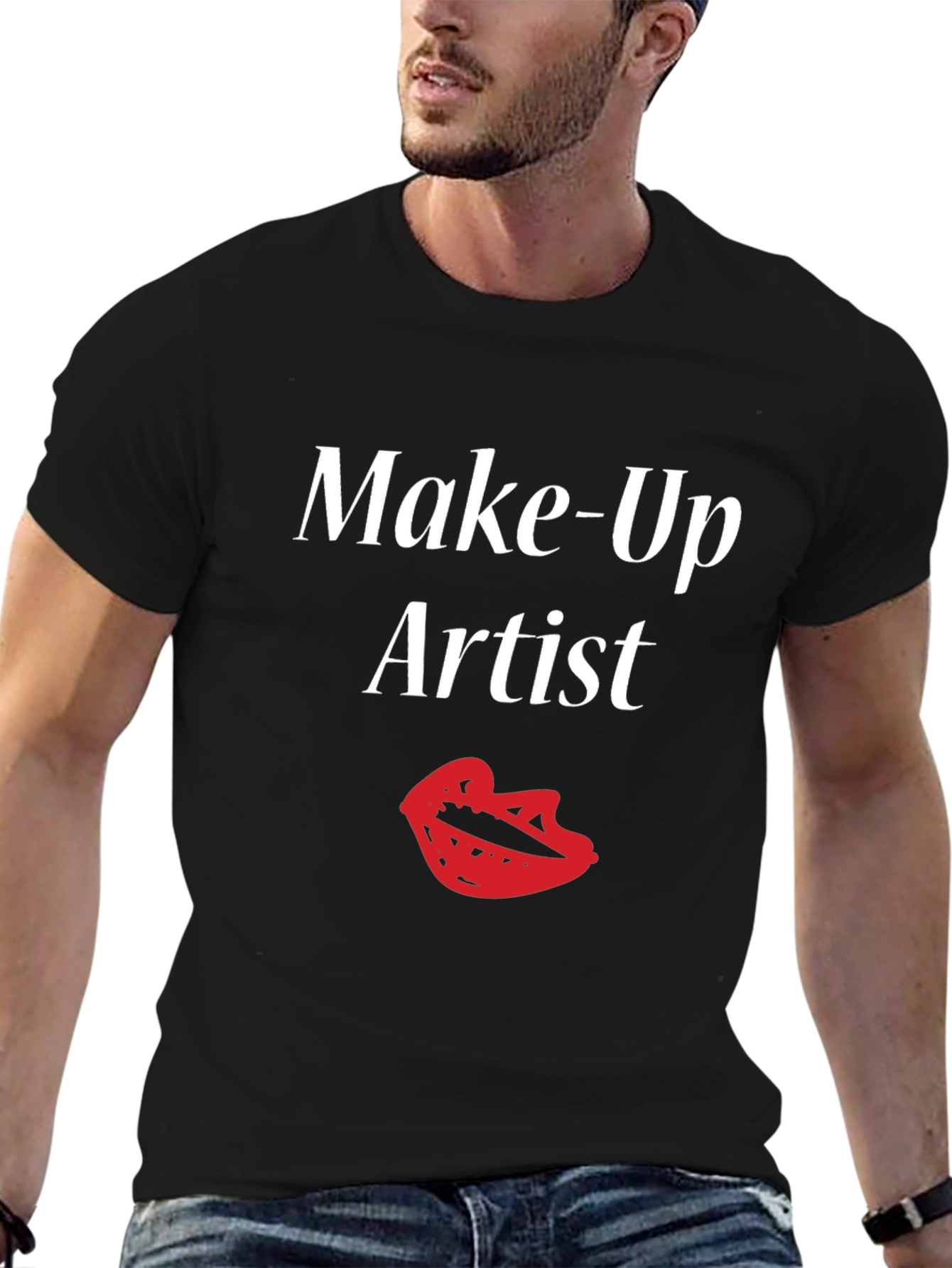 Black Make-Up Artist T-Shirt - Artistic Style view 6