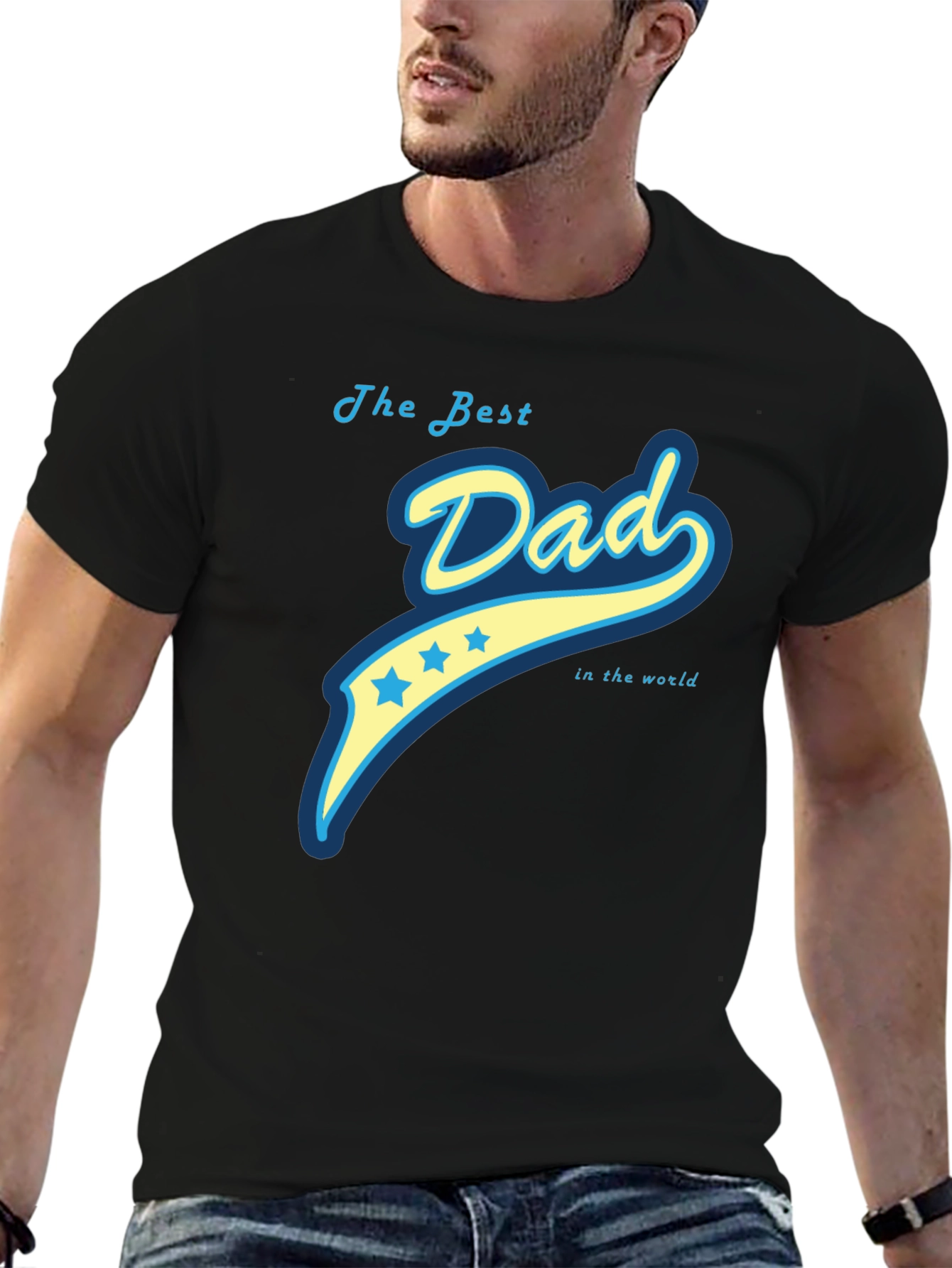 Black Best Dad Ever Graphic Tee - Comfortable Fit view 6