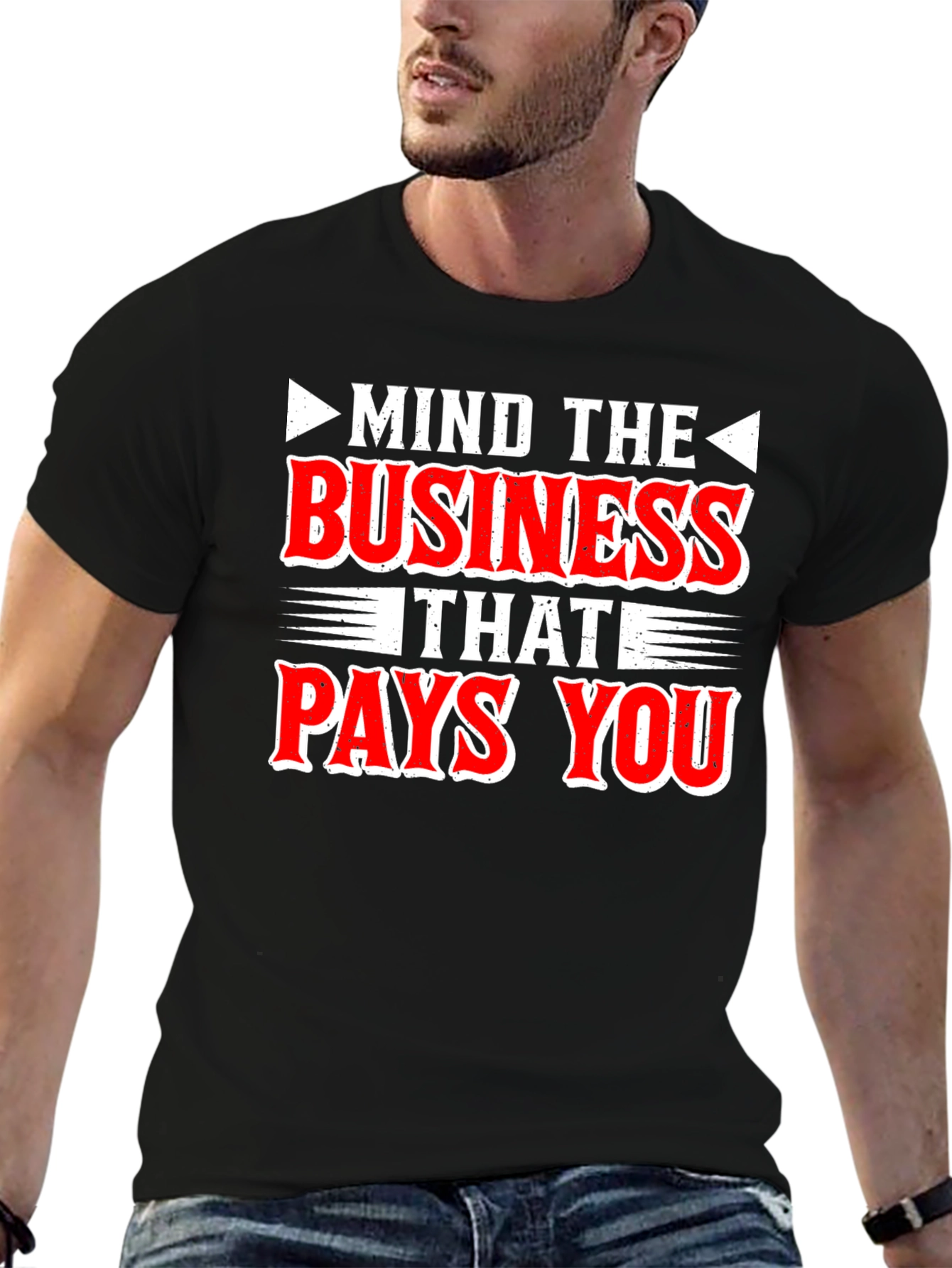 Black Mind the Business That Pays You - Graphic Tee view 6