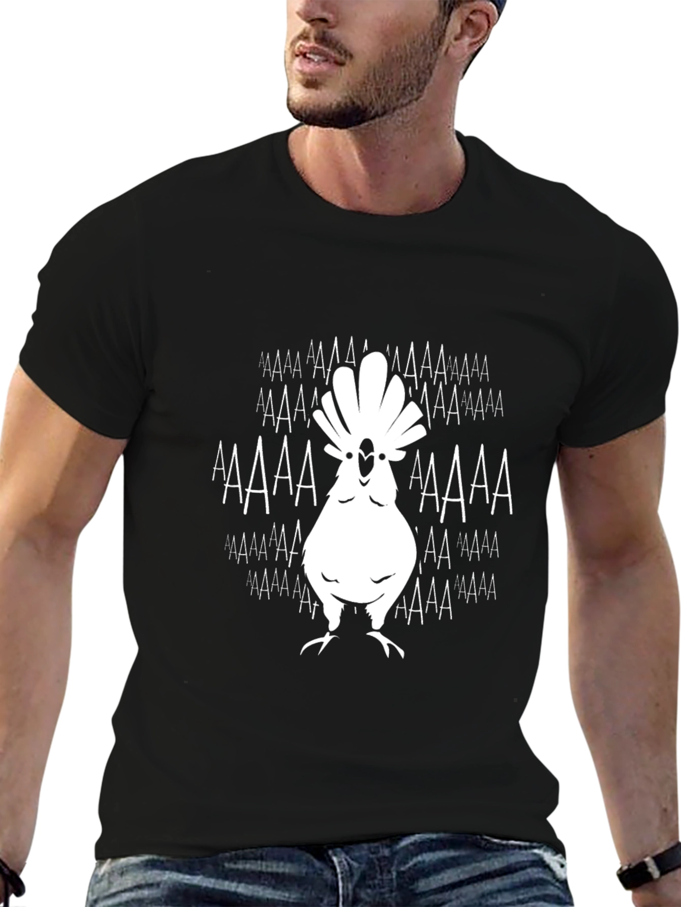Black Cockatoo "AAAAAA" Graphic Print T-Shirt view 6