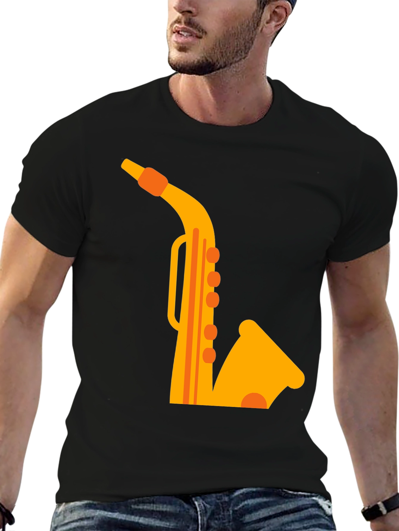 Black Black Saxophone Graphic Tee view 6