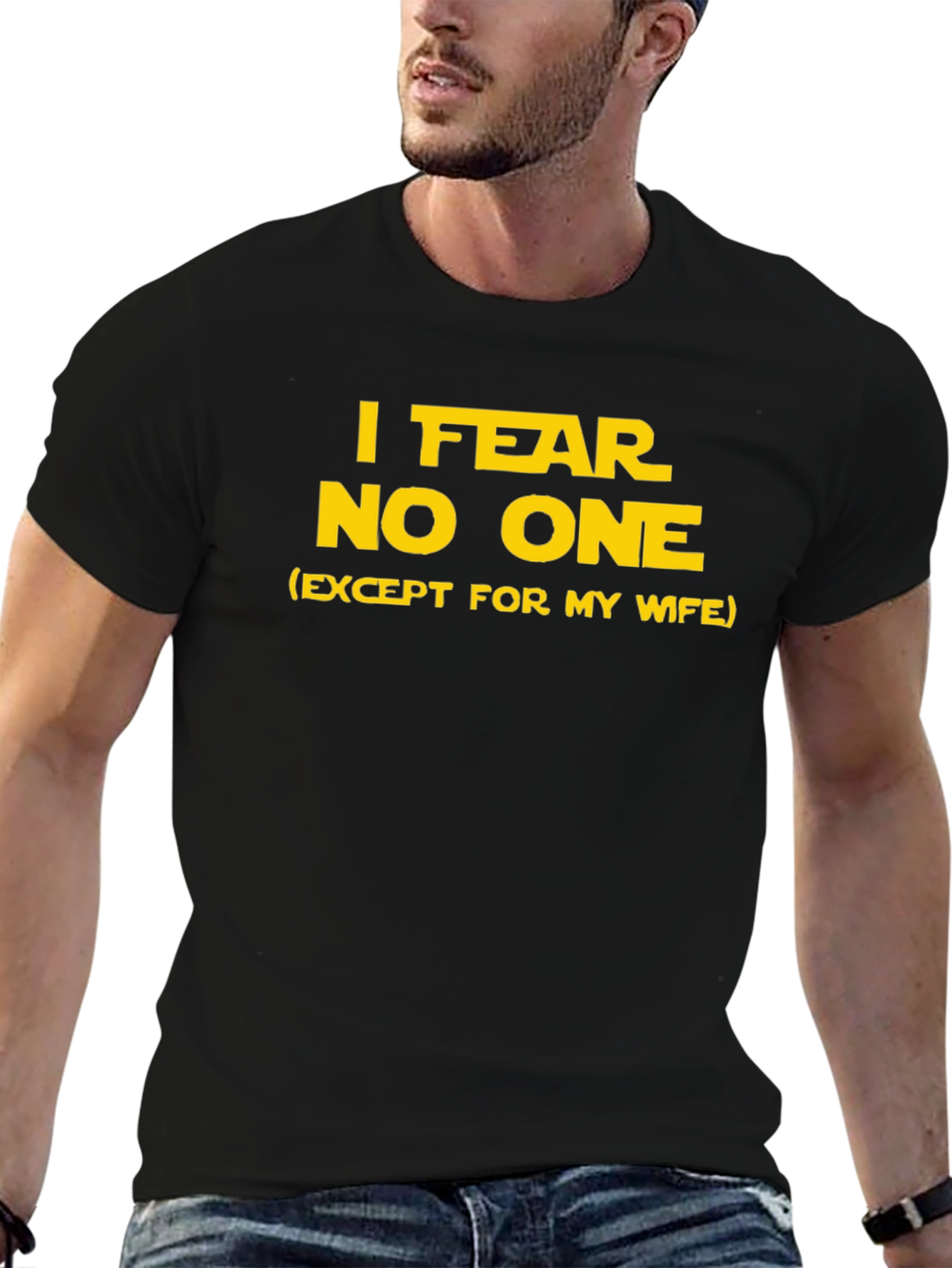Black Fear No One Funny T-Shirt view 6