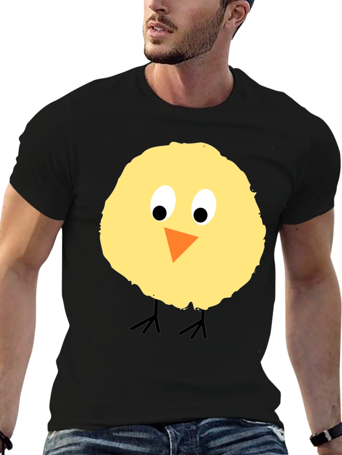 Black Cute Chick Graphic T-Shirt - Black Cotton Tee view 6
