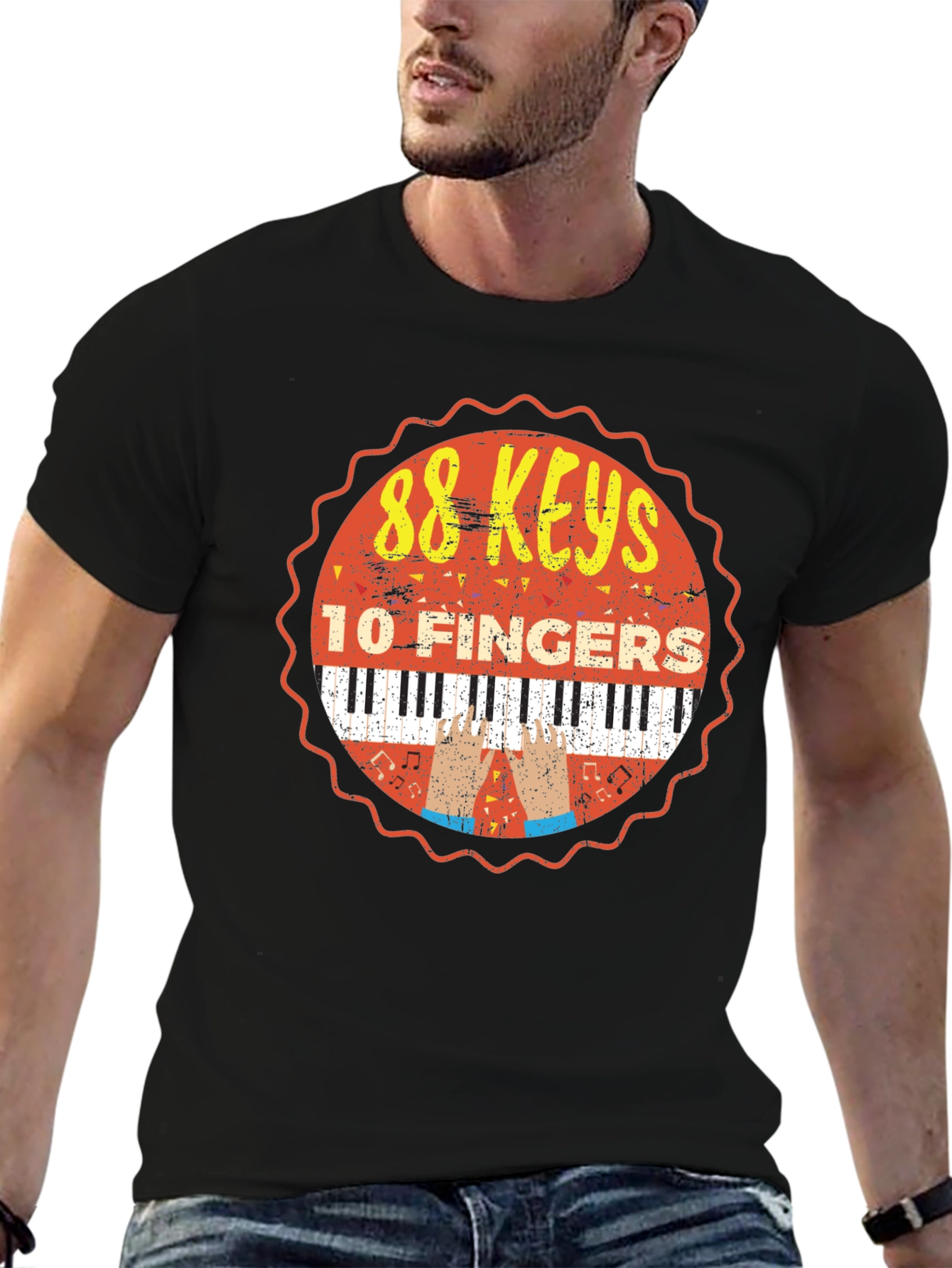 88 Keys 10 Fingers Graphic T-Shirt - Music Lover Tee - 6