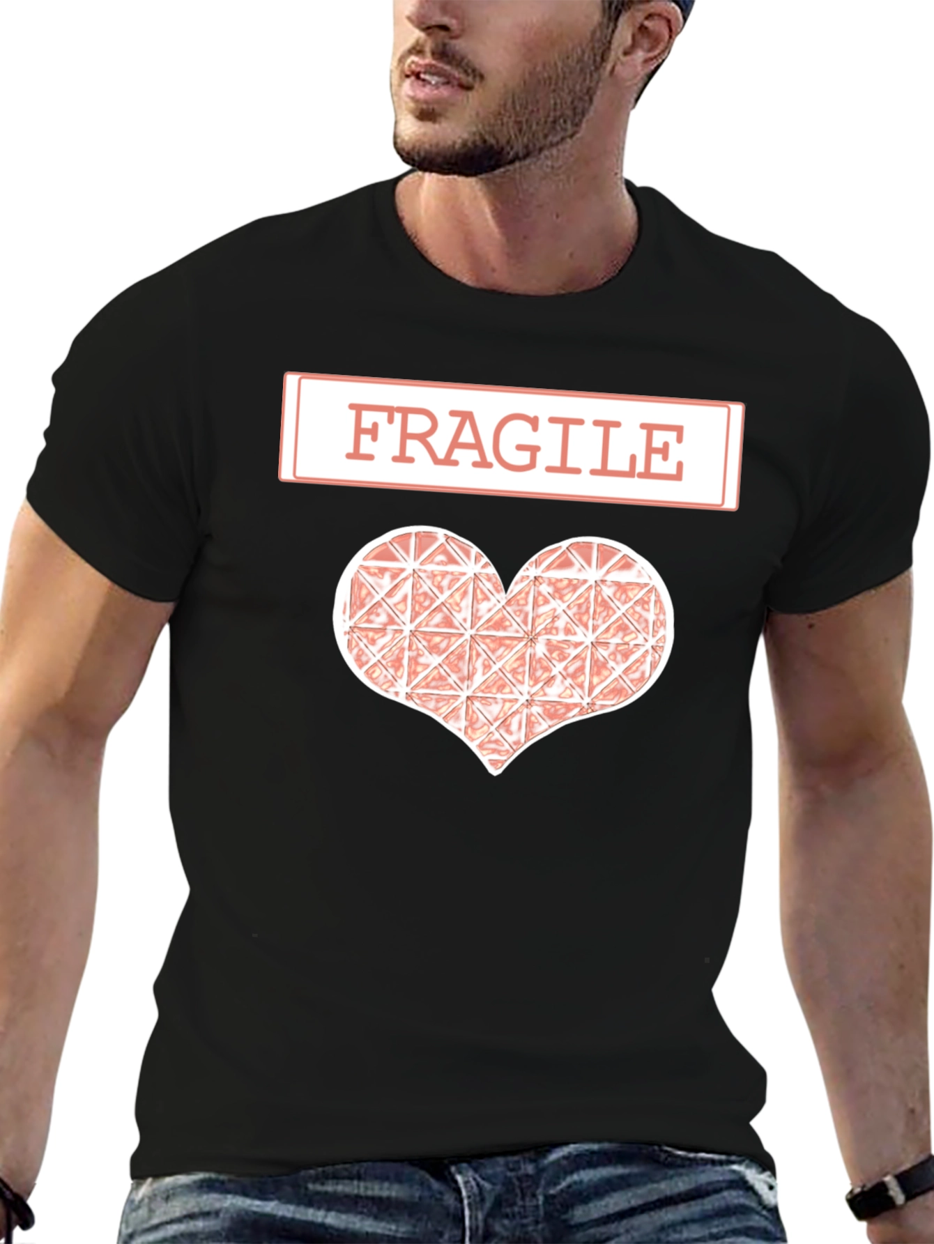 Black Fragile Heart Graphic Tee - Express Yourself! view 6