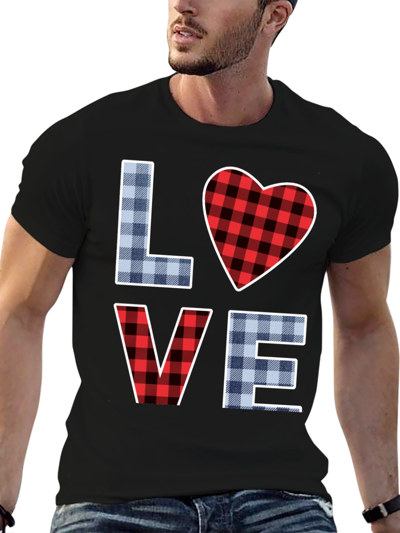 Plaid LOVE Graphic T-Shirt - 6