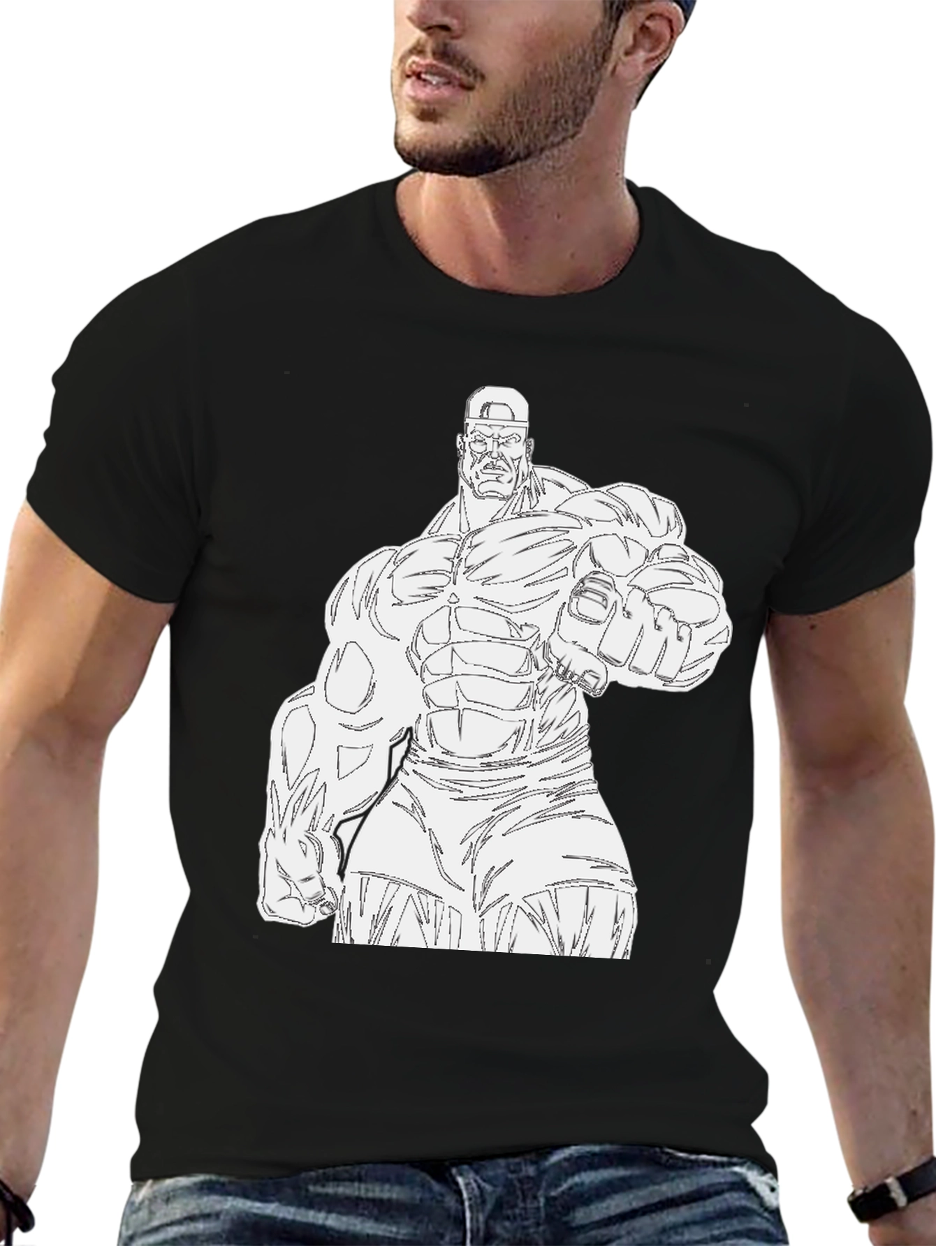Black Hulk Graphic Tee - Black Cotton T-Shirt view 6
