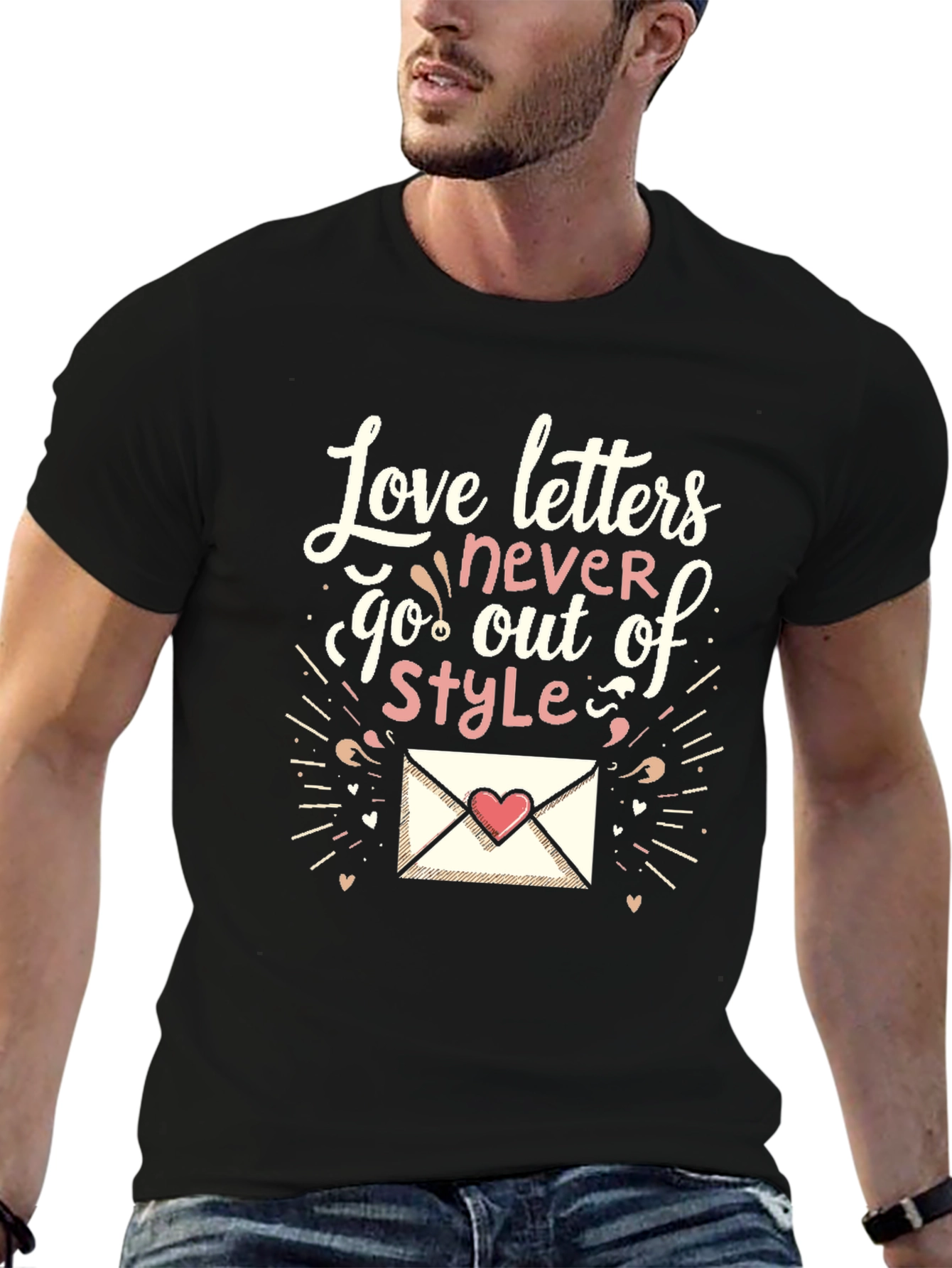 Black Love Letters T-Shirt - Never Out of Style view 6