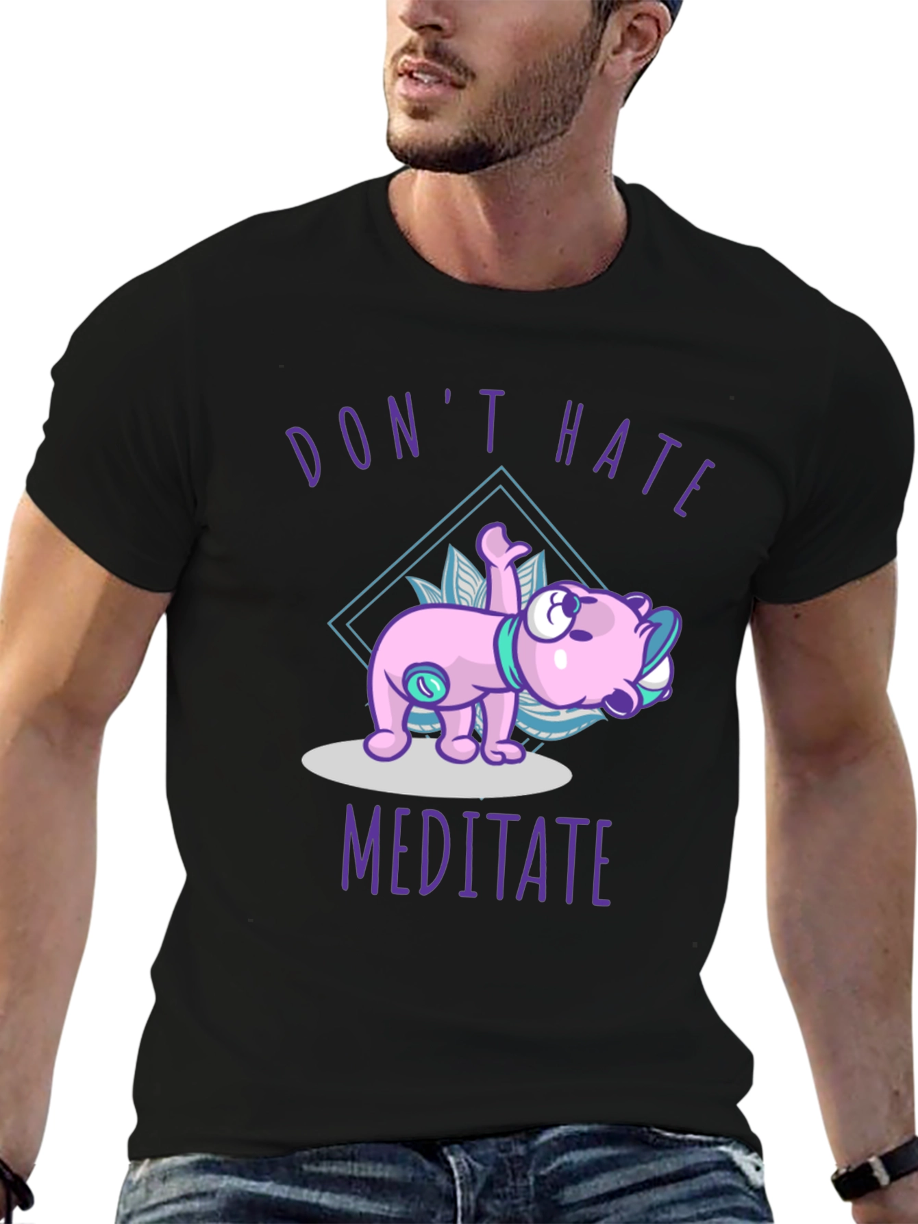 Black Don't Hate Meditate T-Shirt view 6