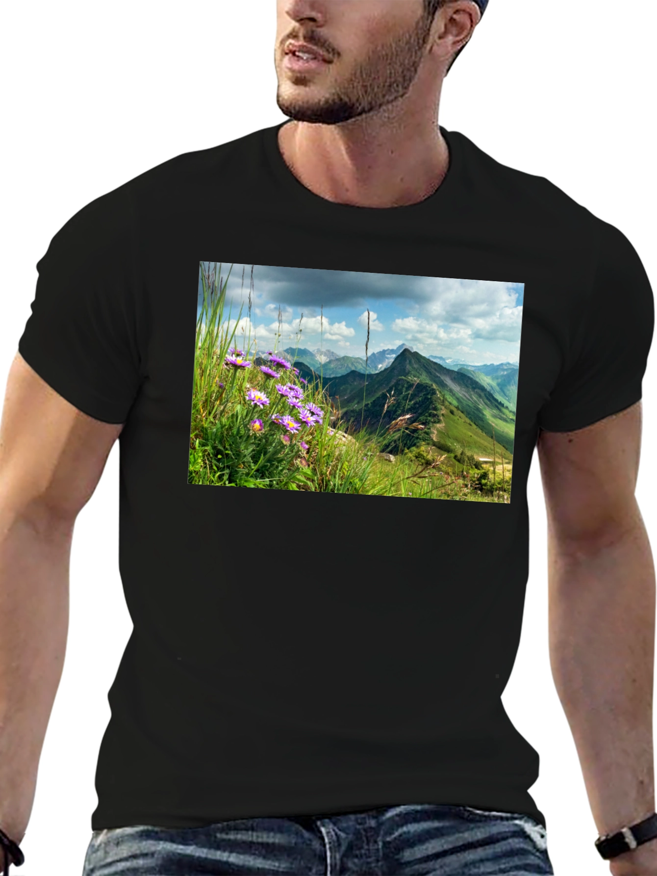 Black Mountain Vista Graphic Tee - Nature Inspired Design view 6