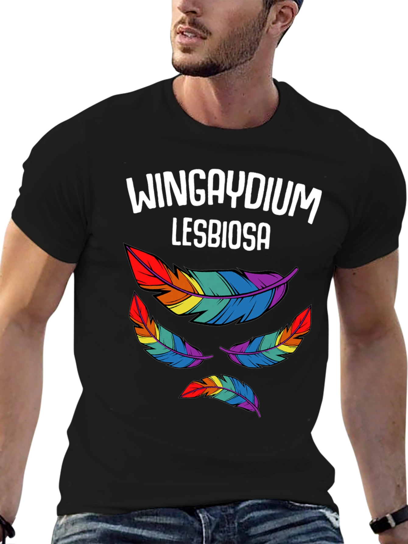 Wingaydium Lesbiosa T-Shirt - Pride Feather Design - 6