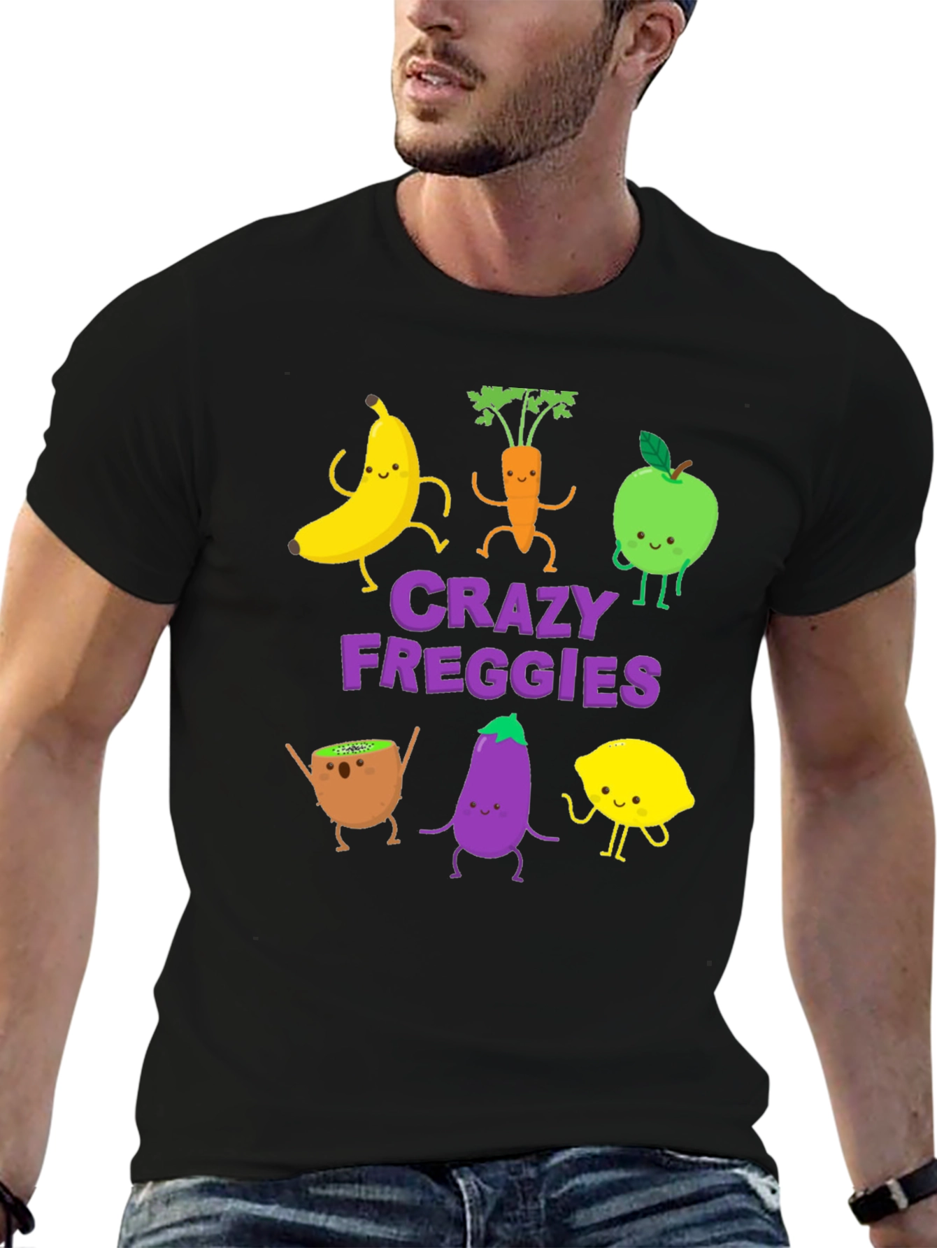 Black Crazy Freggies Graphic T-Shirt view 6