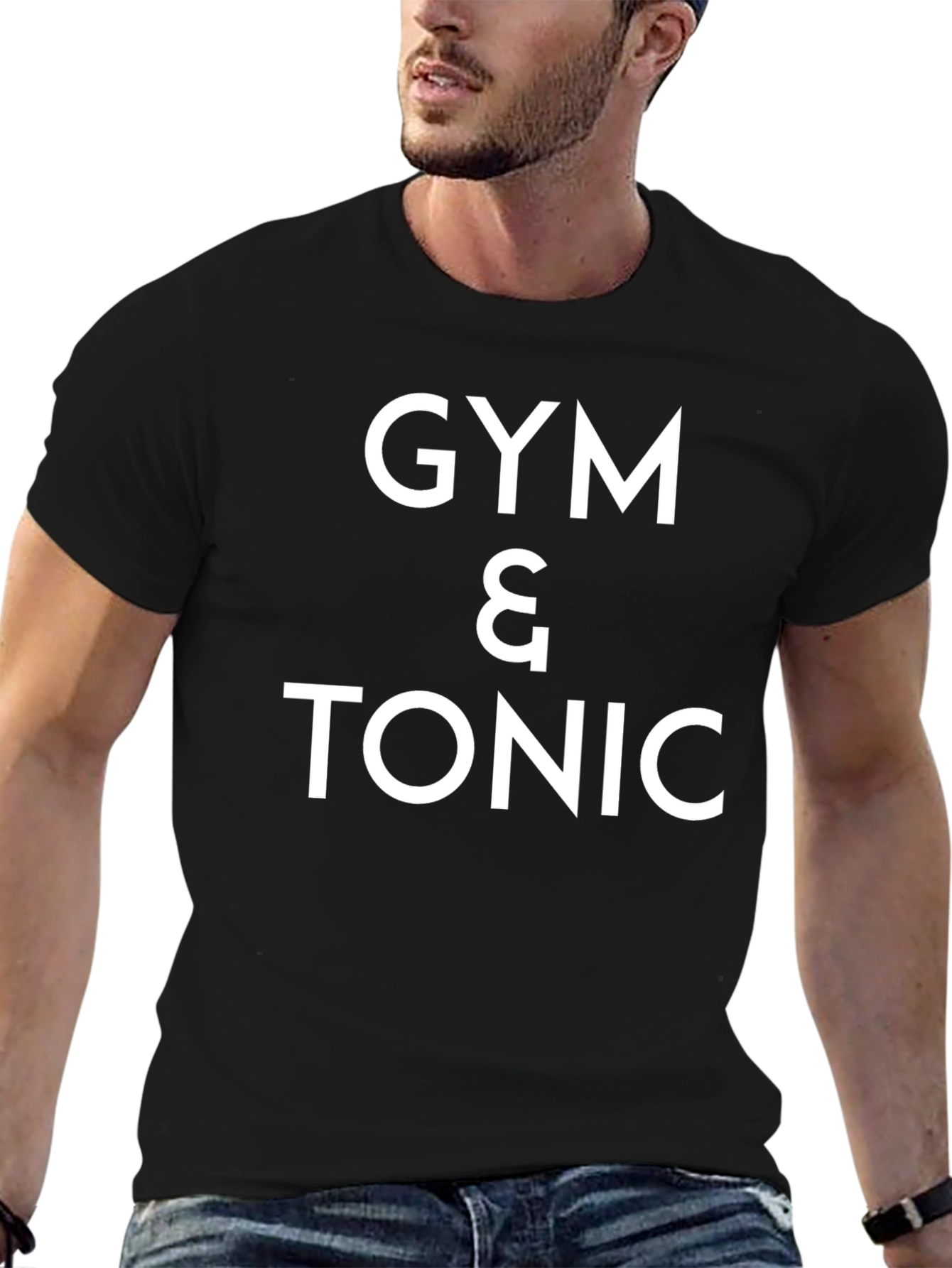 Black Gym & Tonic Graphic Tee - Black Cotton Blend view 6