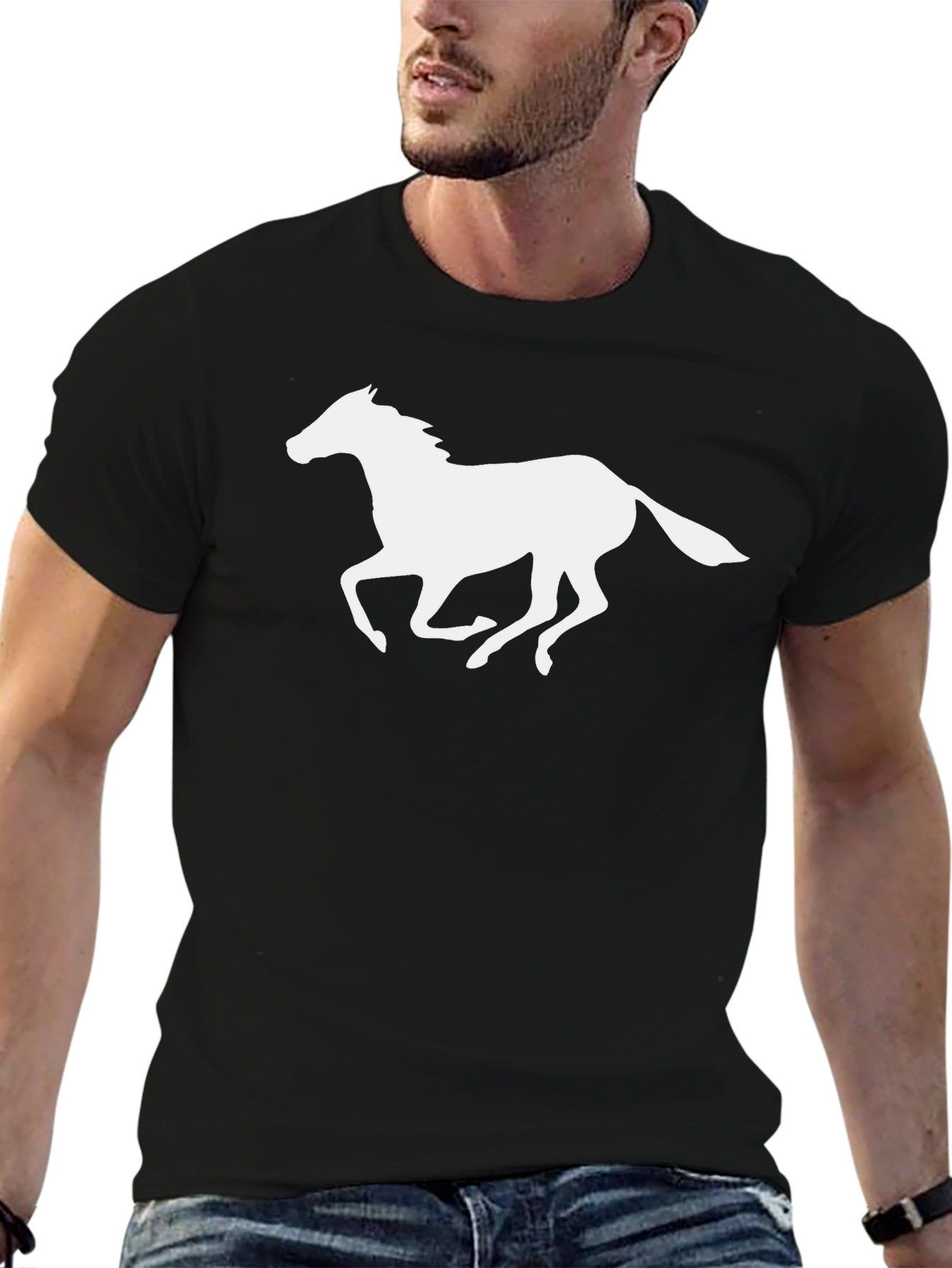 Black Black Horse Silhouette T-Shirt view 6
