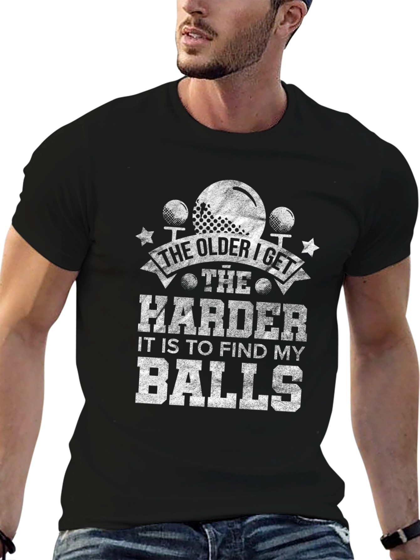 Black Funny Golf T-Shirt: The Older I Get view 6