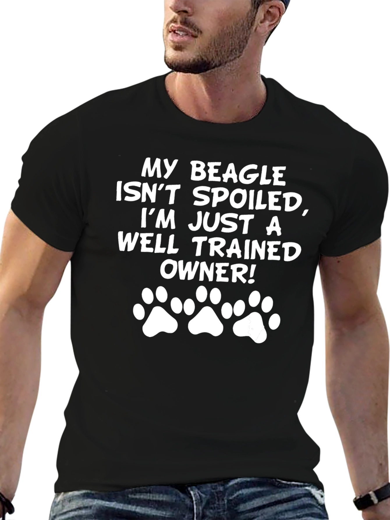 Black Funny Beagle Owner T-Shirt view 6