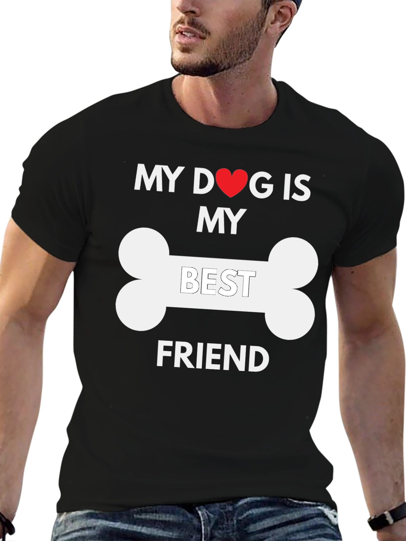 Black My Dog is My Best Friend T-Shirt view 6