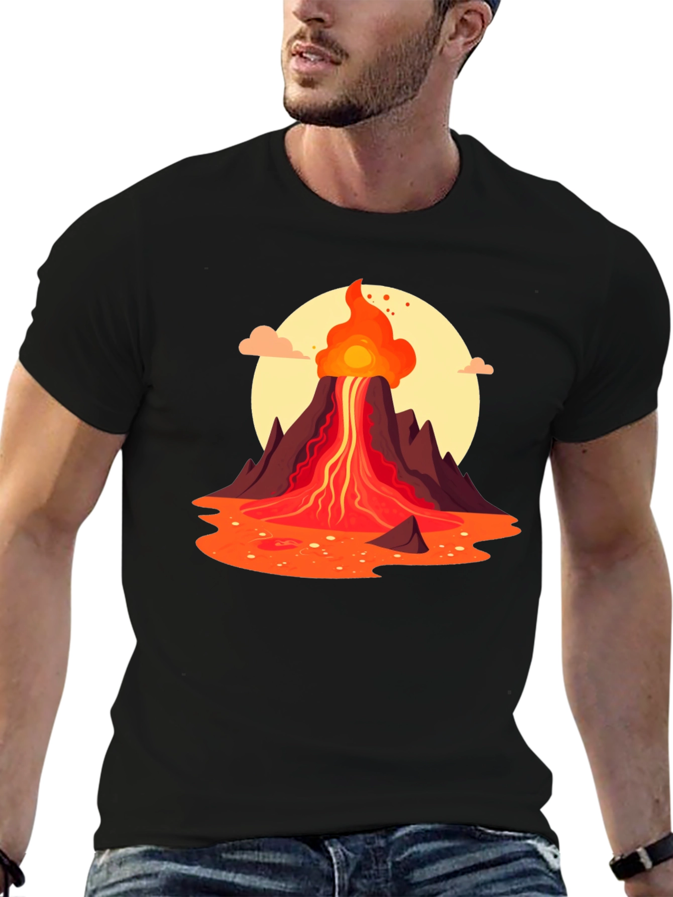 Black Volcano Graphic Tee - Black view 6
