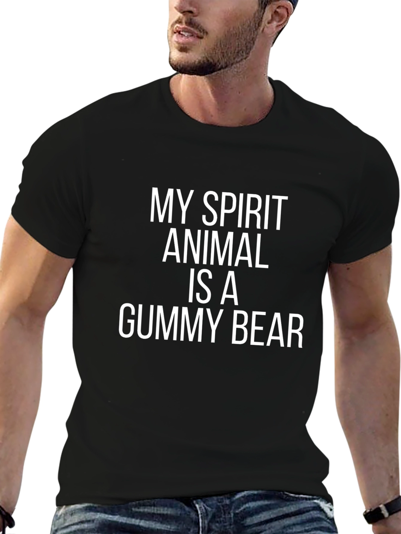 Black My Spirit Animal is a Gummy Bear T-Shirt view 6